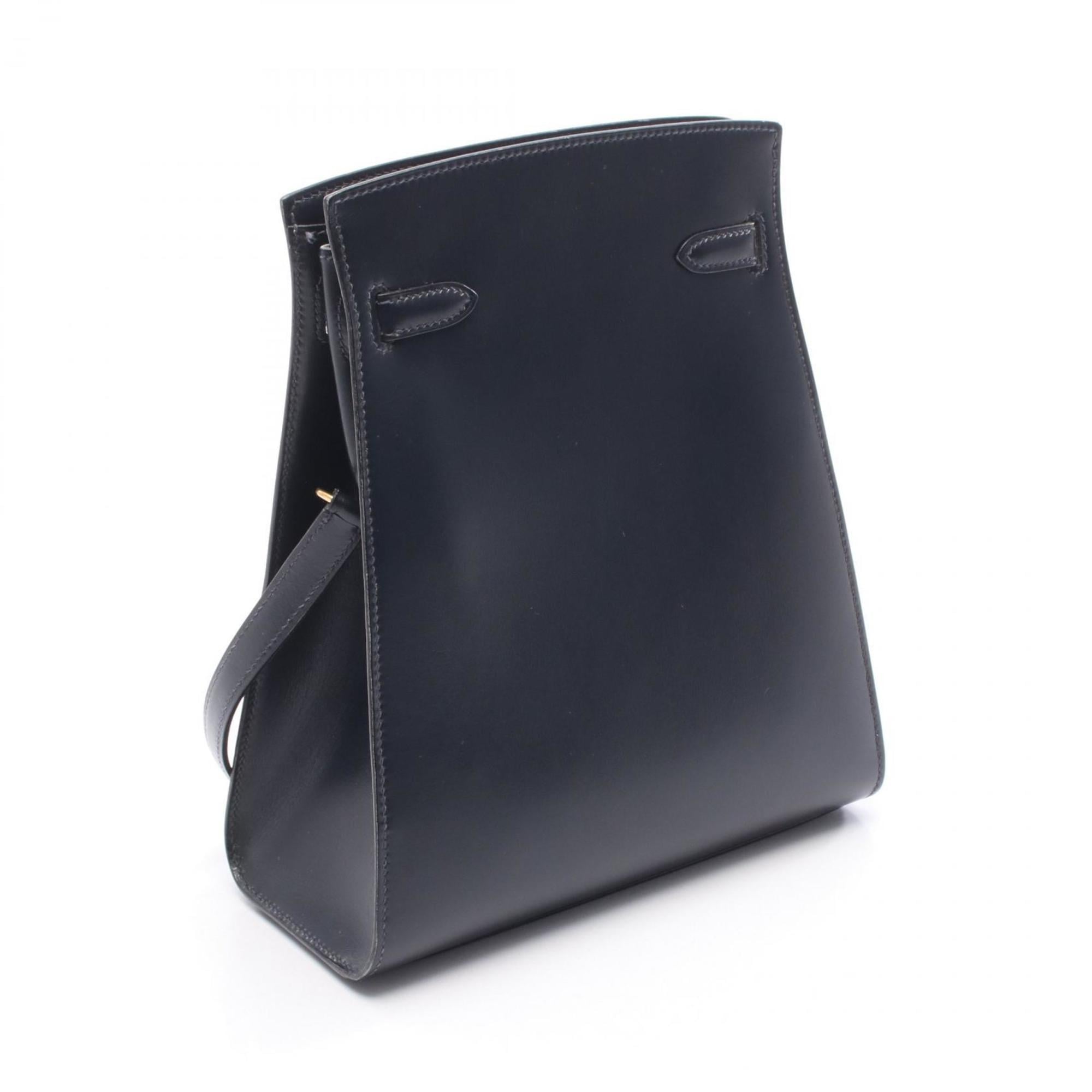 Hermes Navy Leather Shoulder Bag (Pre-Owned)