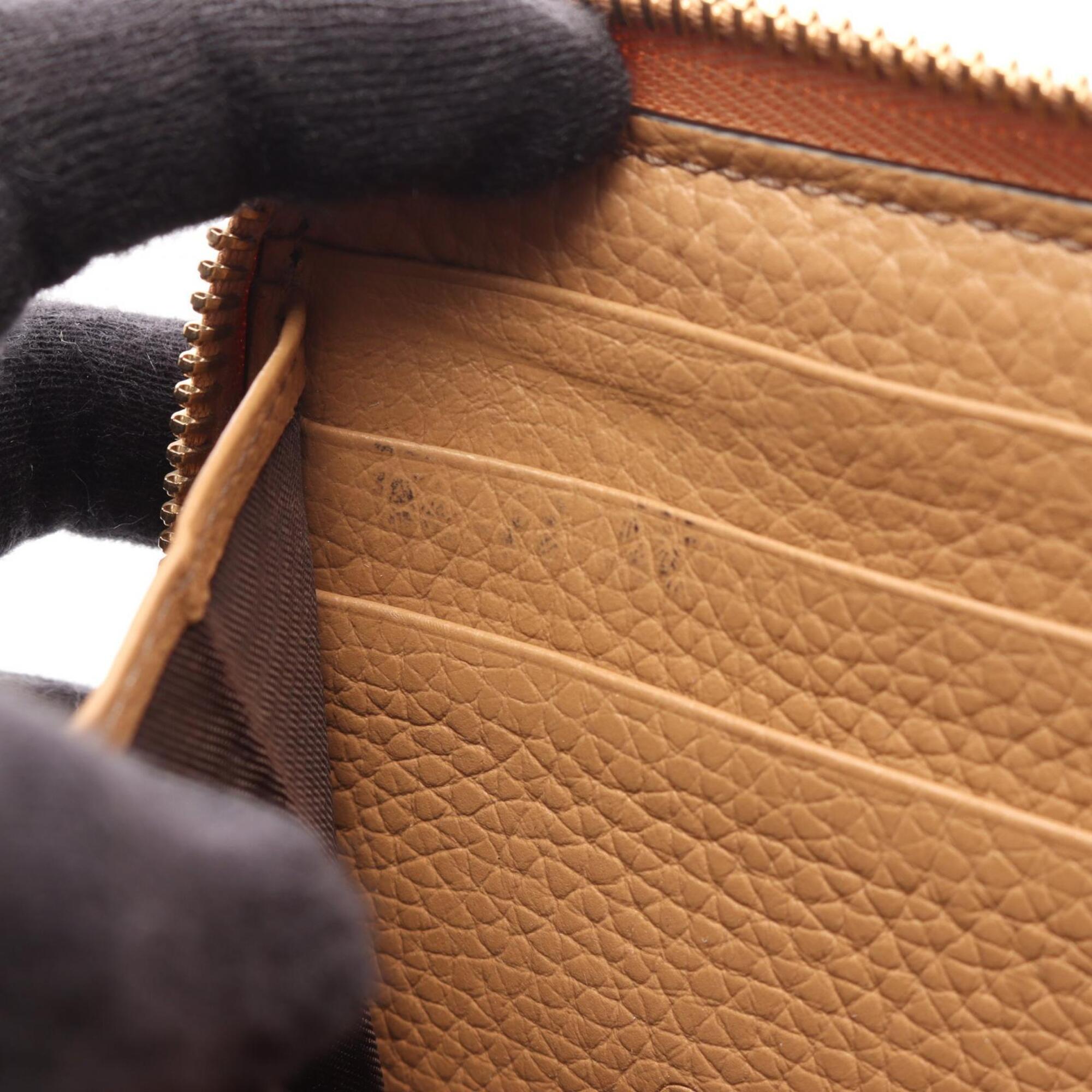 Gucci Brown Leather Long Wallet (Bi-Fold) (Pre-Owned)