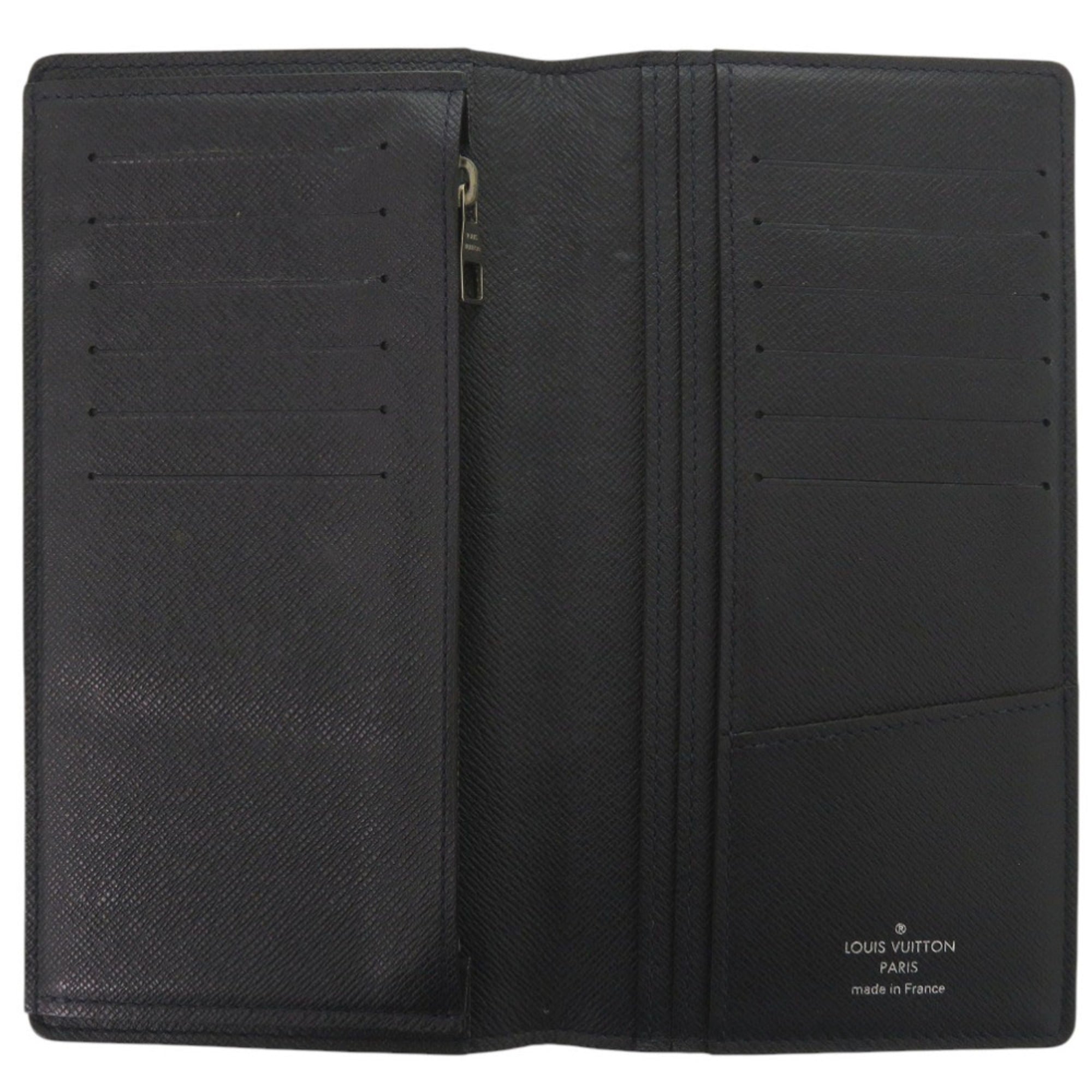 Louis Vuitton Navy Taiga Leather Long Wallet (Bi-Fold) (Pre-Owned)