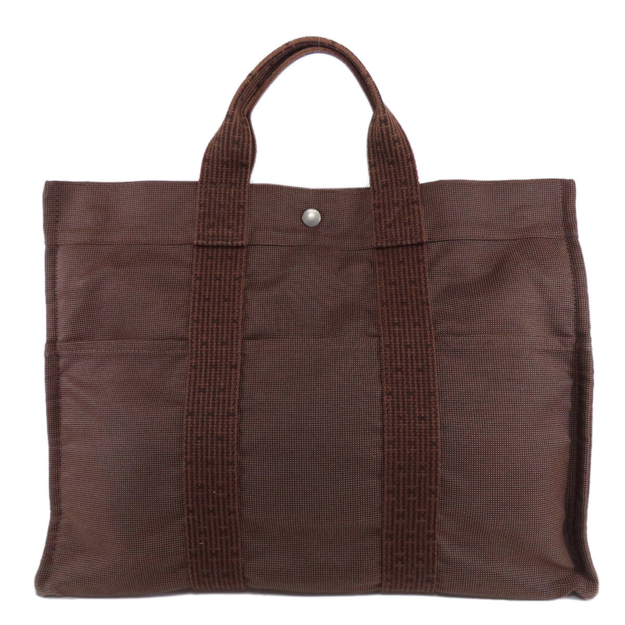 Hermes Brown Canvas Tote Bag (Pre-Owned)