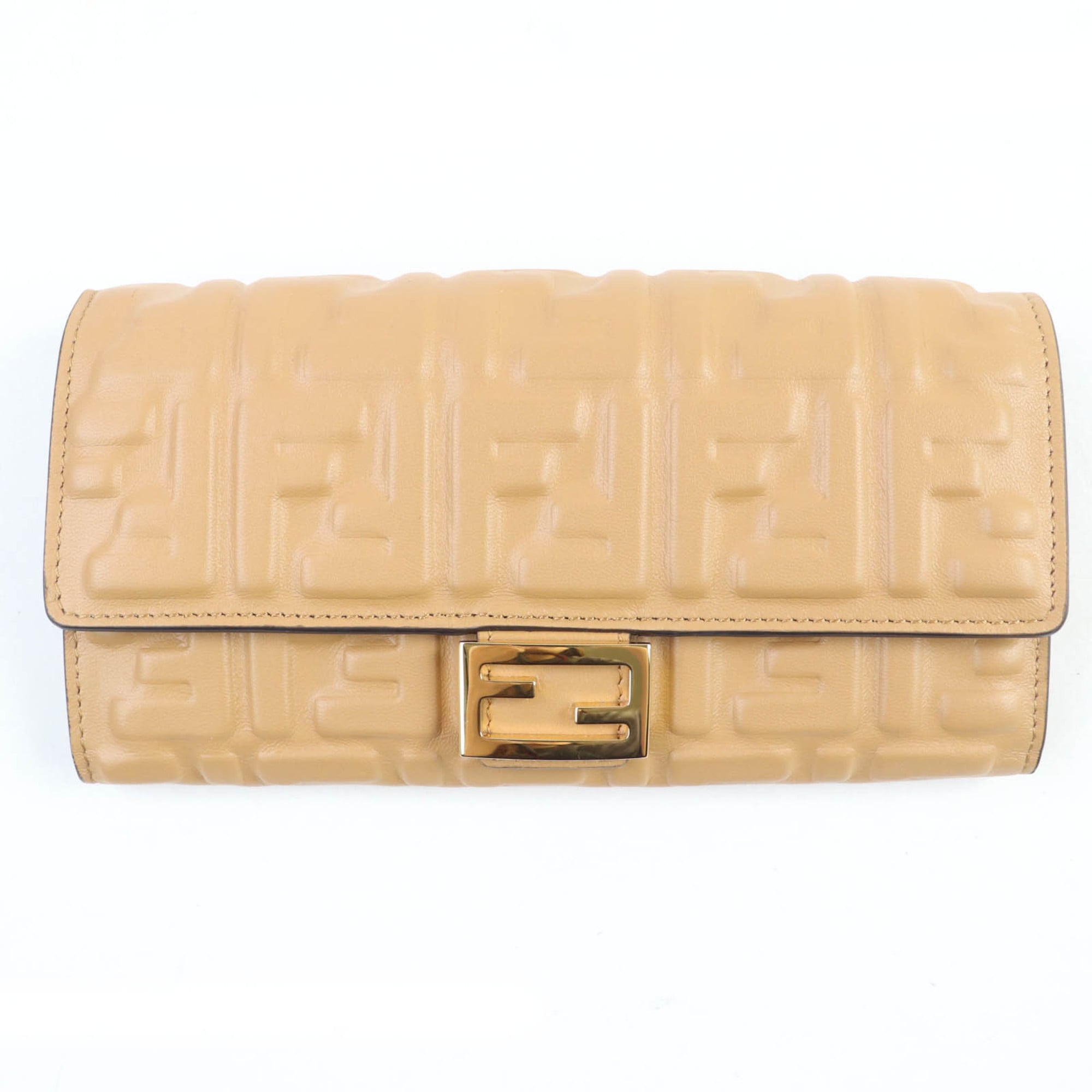 Fendi Brown Leather Long Wallet (Bi-Fold) (Pre-Owned)