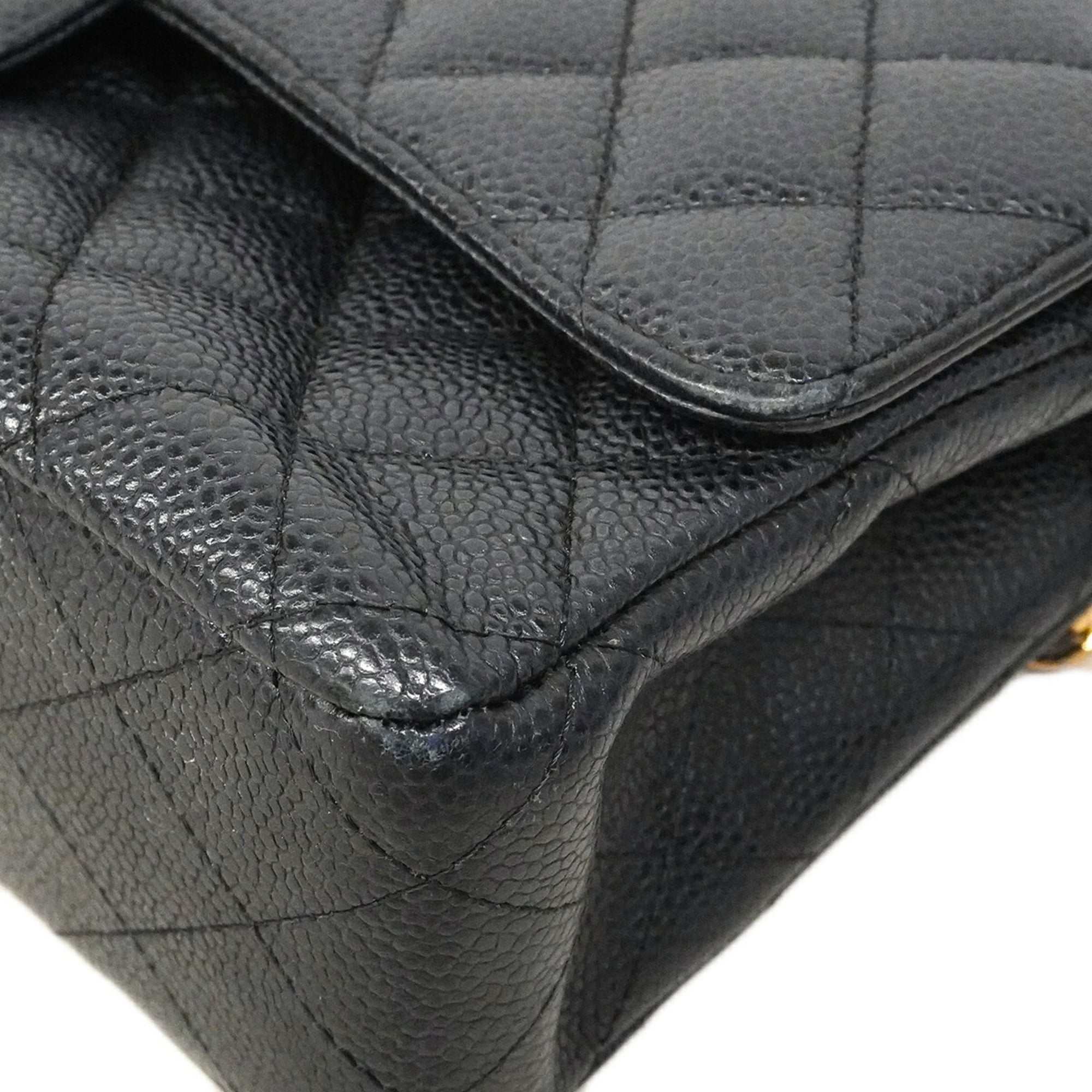 Chanel Black Grained Calfskin Shoulder Bag (Pre-Owned)