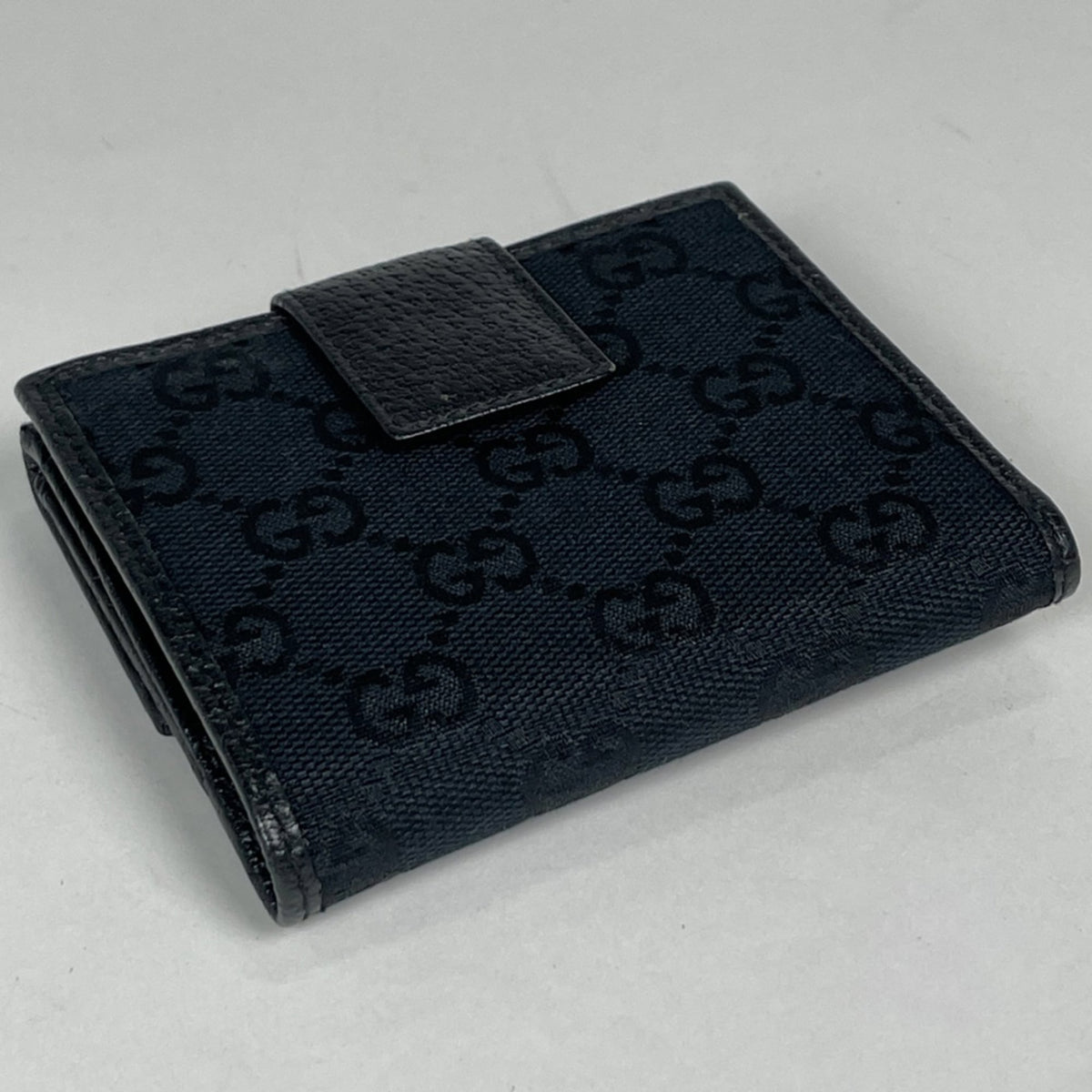 Gucci Black Gg Canvas Leather Wallet (Bi-Fold) (Pre-Owned)