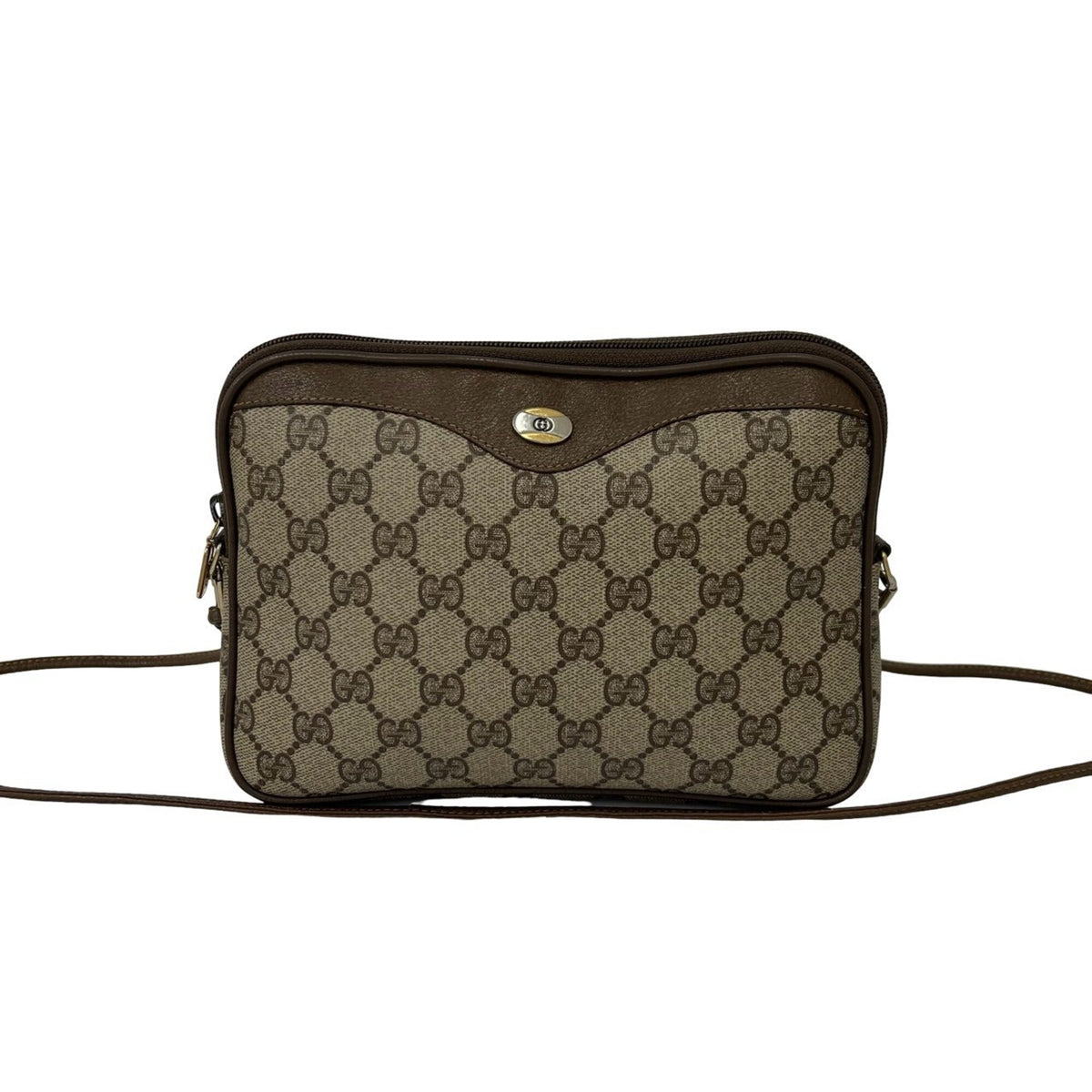 Gucci Brown Leather Pvc Pochette Shoulder Bag (Pre-Owned)