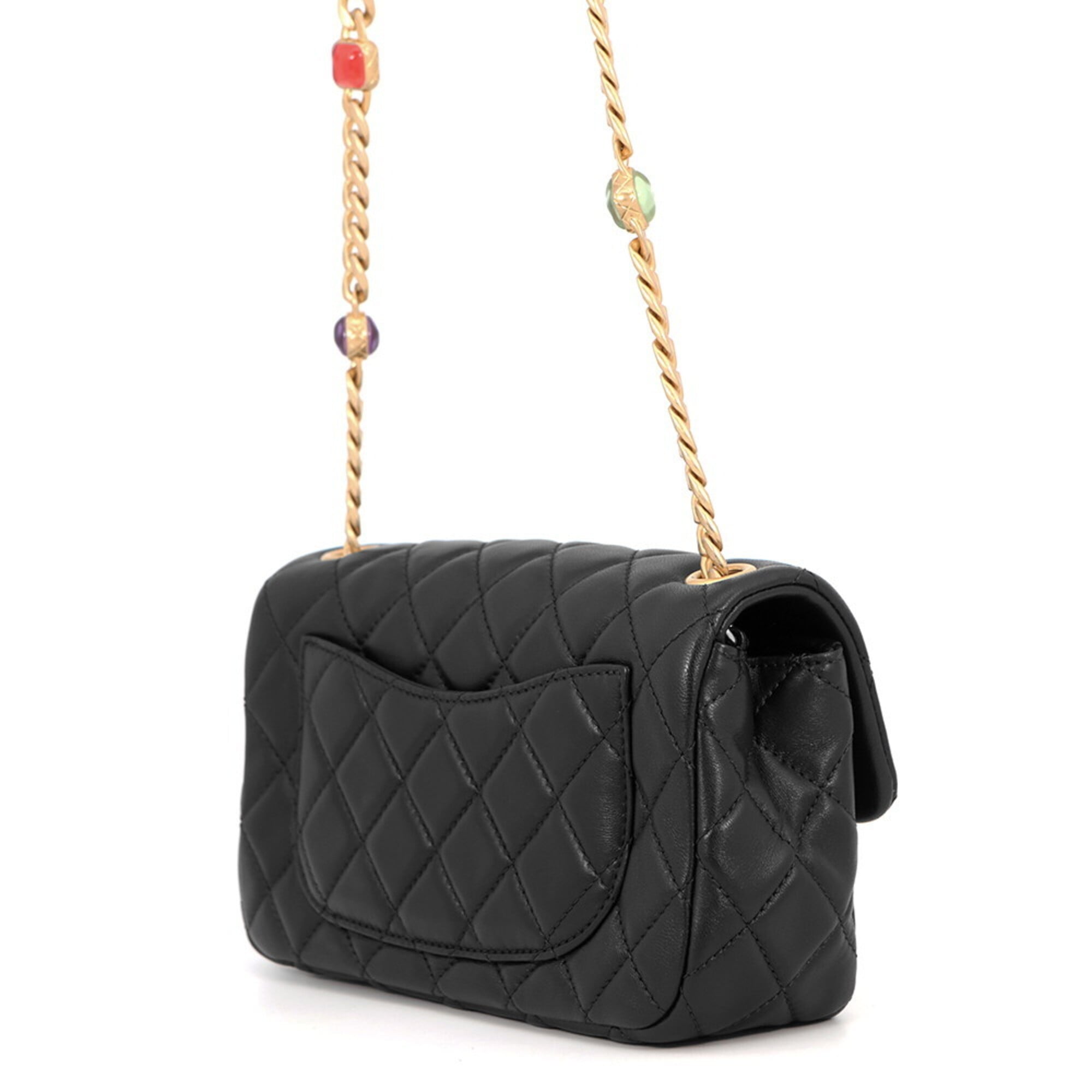 Chanel Black Leather Handbag Shoulder Bag (Pre-Owned)
