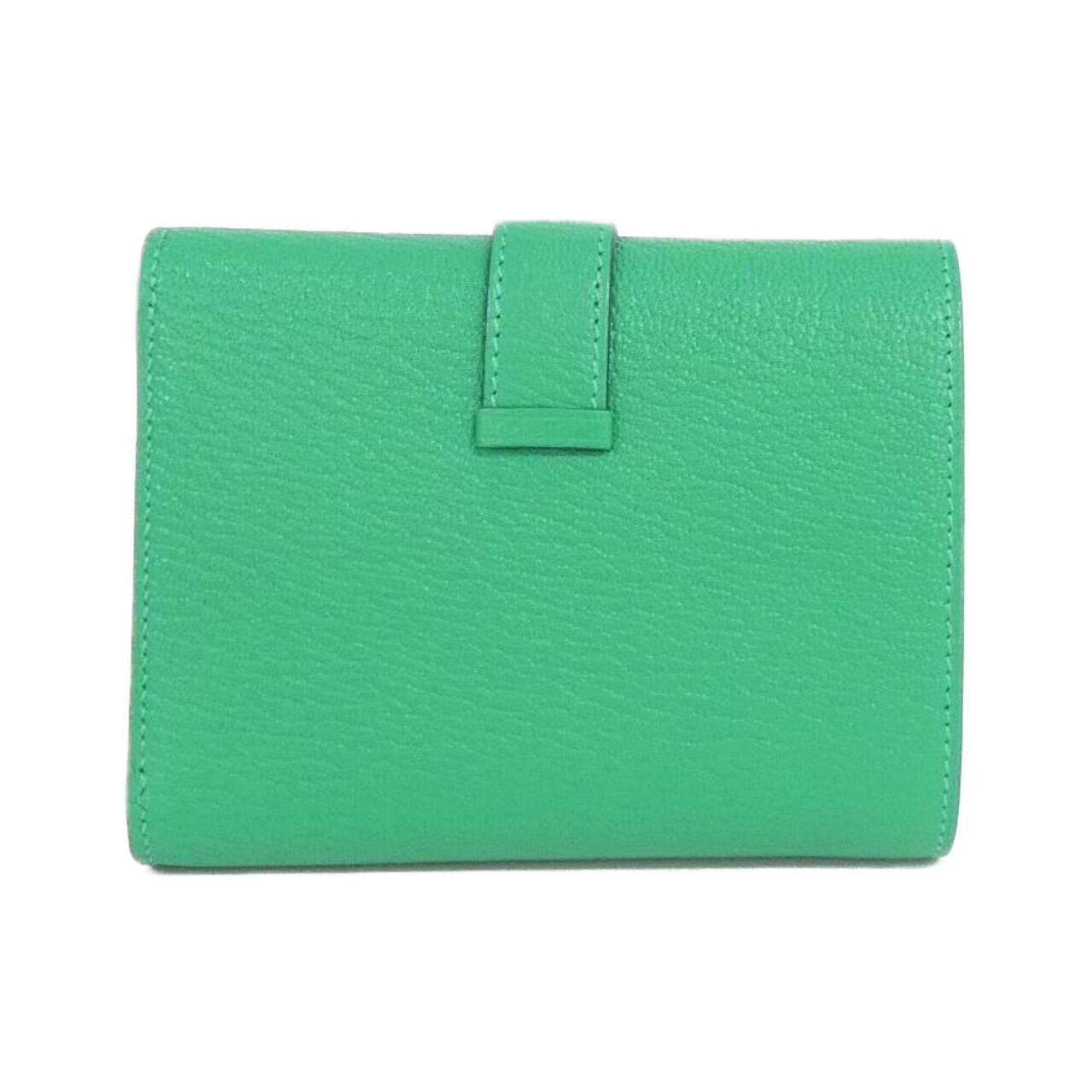 Hermes Green Mint Green Chevre Leather Wallet (Tri-Fold) (Pre-Owned)