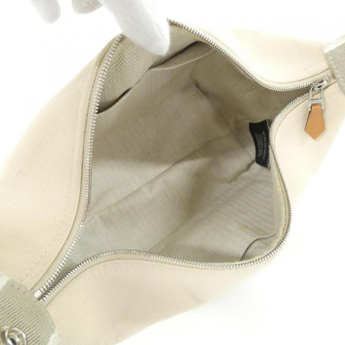 Hermes Beige Natural Canvas Handbag Pouch (Pre-Owned)