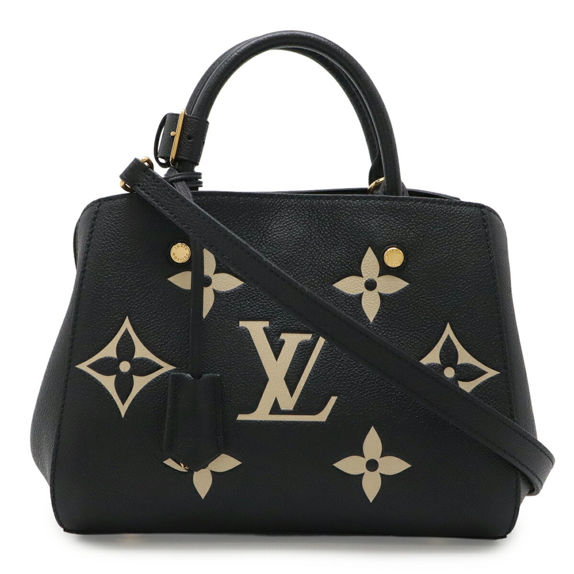 Louis Vuitton Beige Black Noir Monogram Empreinte Handbag Shoulder Bag (Pre-Owned)