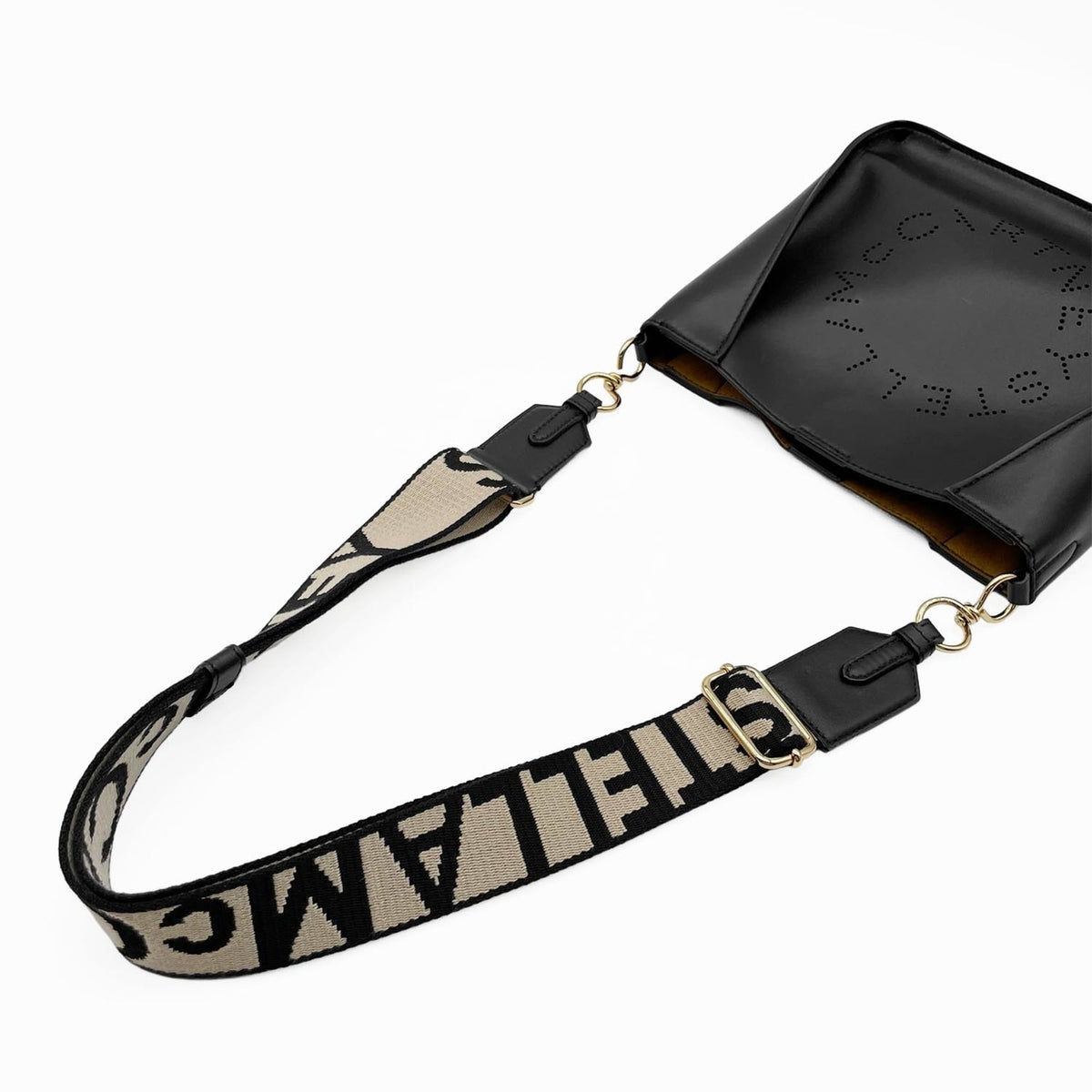 Stella Mccartney Black Faux Leather Shoulder Bag (Pre-Owned)
