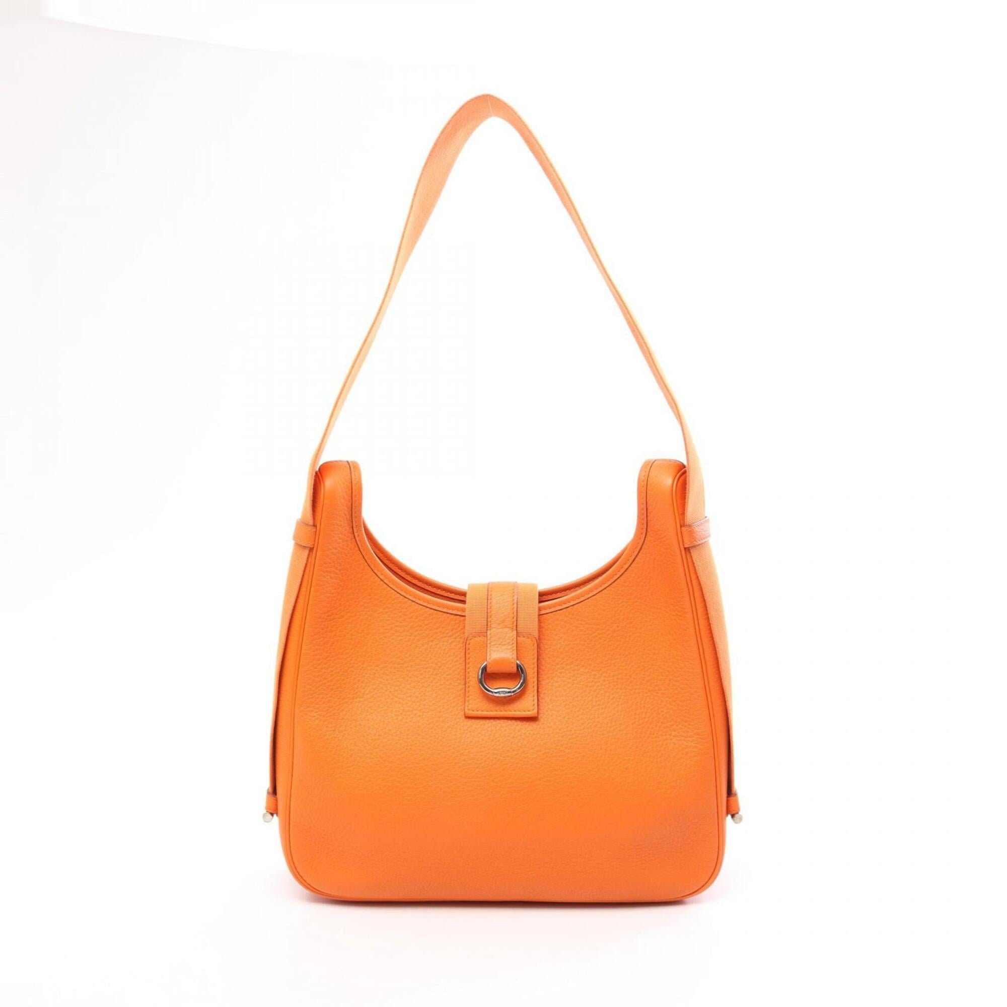 Hermes Orange Taurillon Clemence Leather Handbag Shoulder Bag (Pre-Owned)