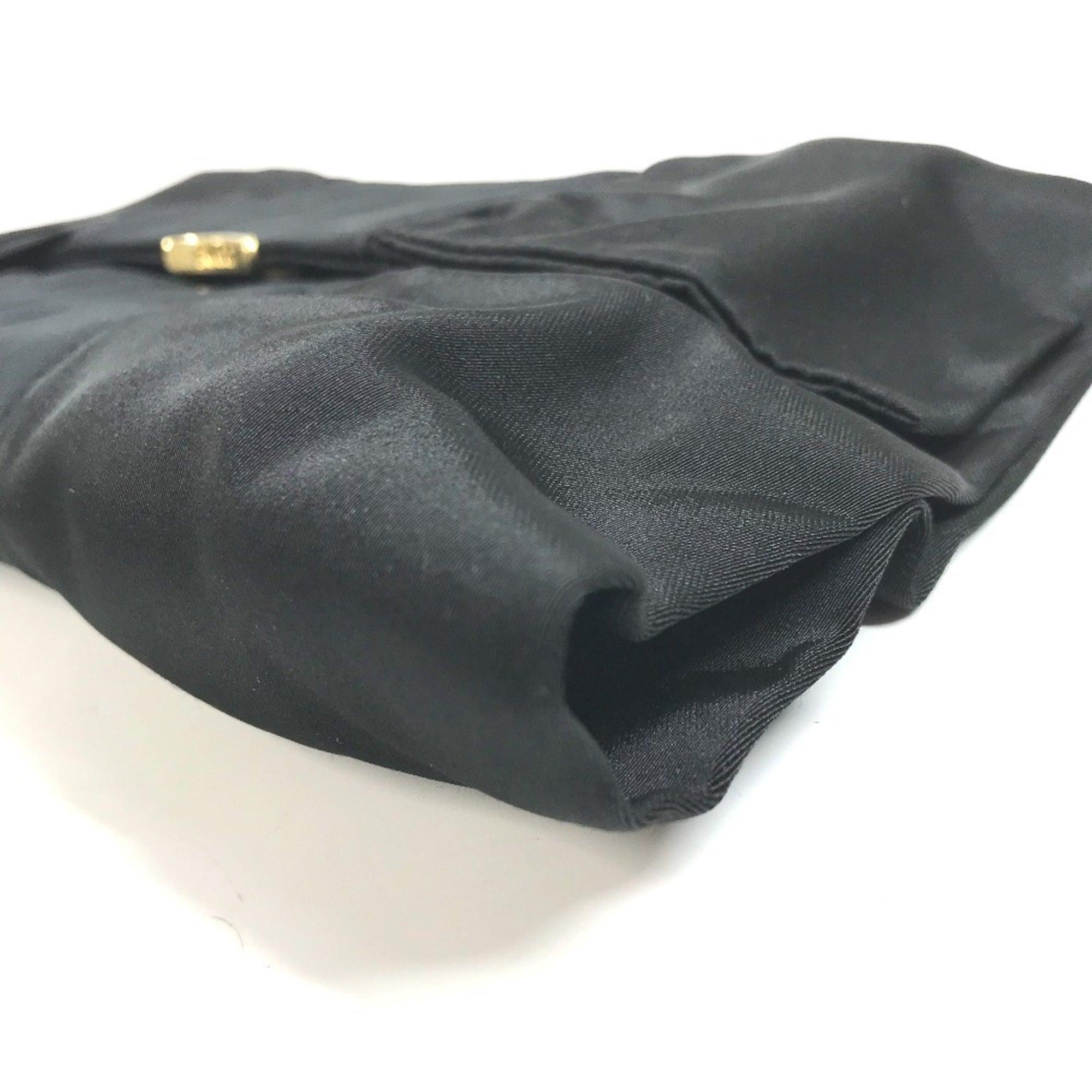 Gucci Black Satin Clutch Bag Handbag (Pre-Owned)