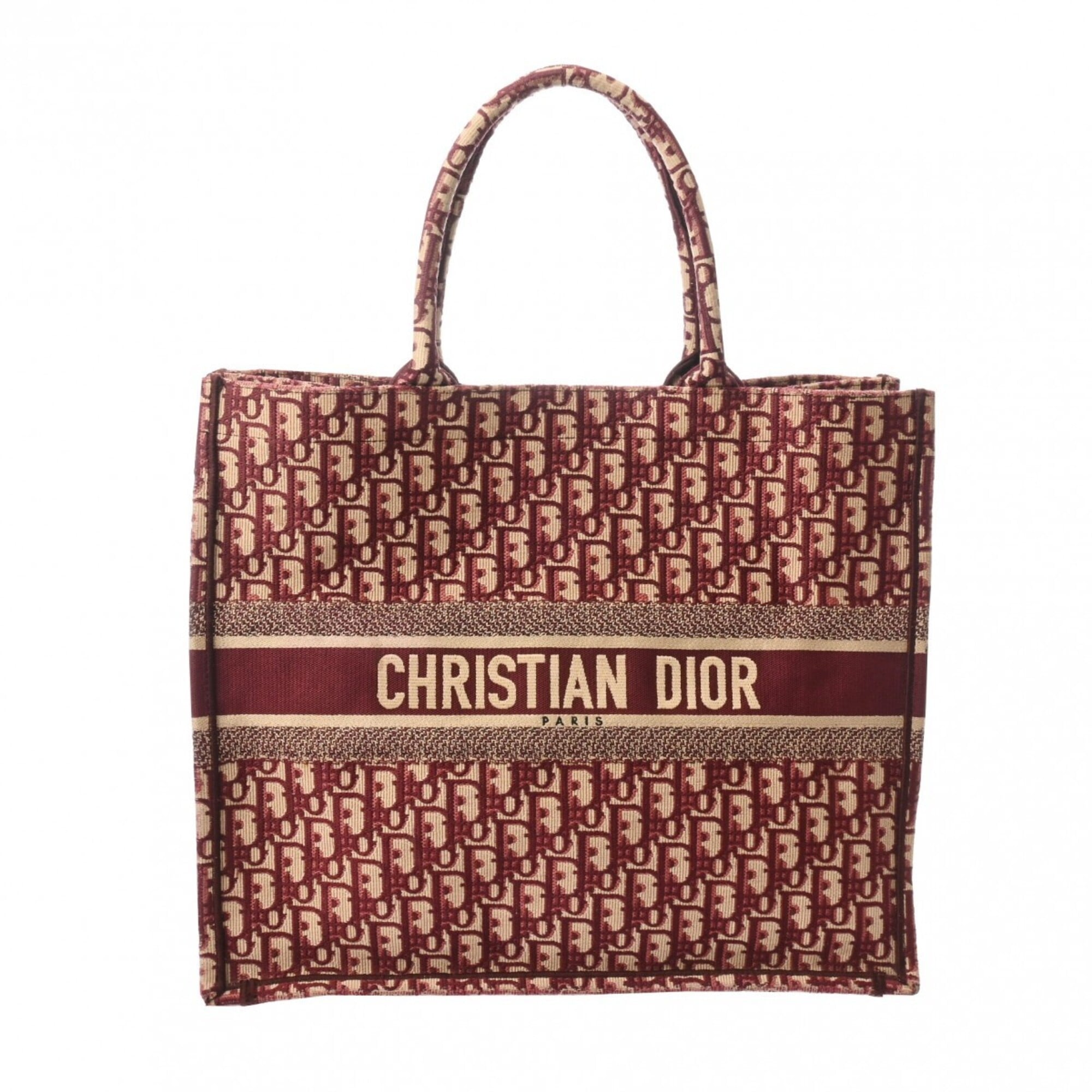 Christian Dior Bordeaux Canvas Handbag (Pre-Owned)