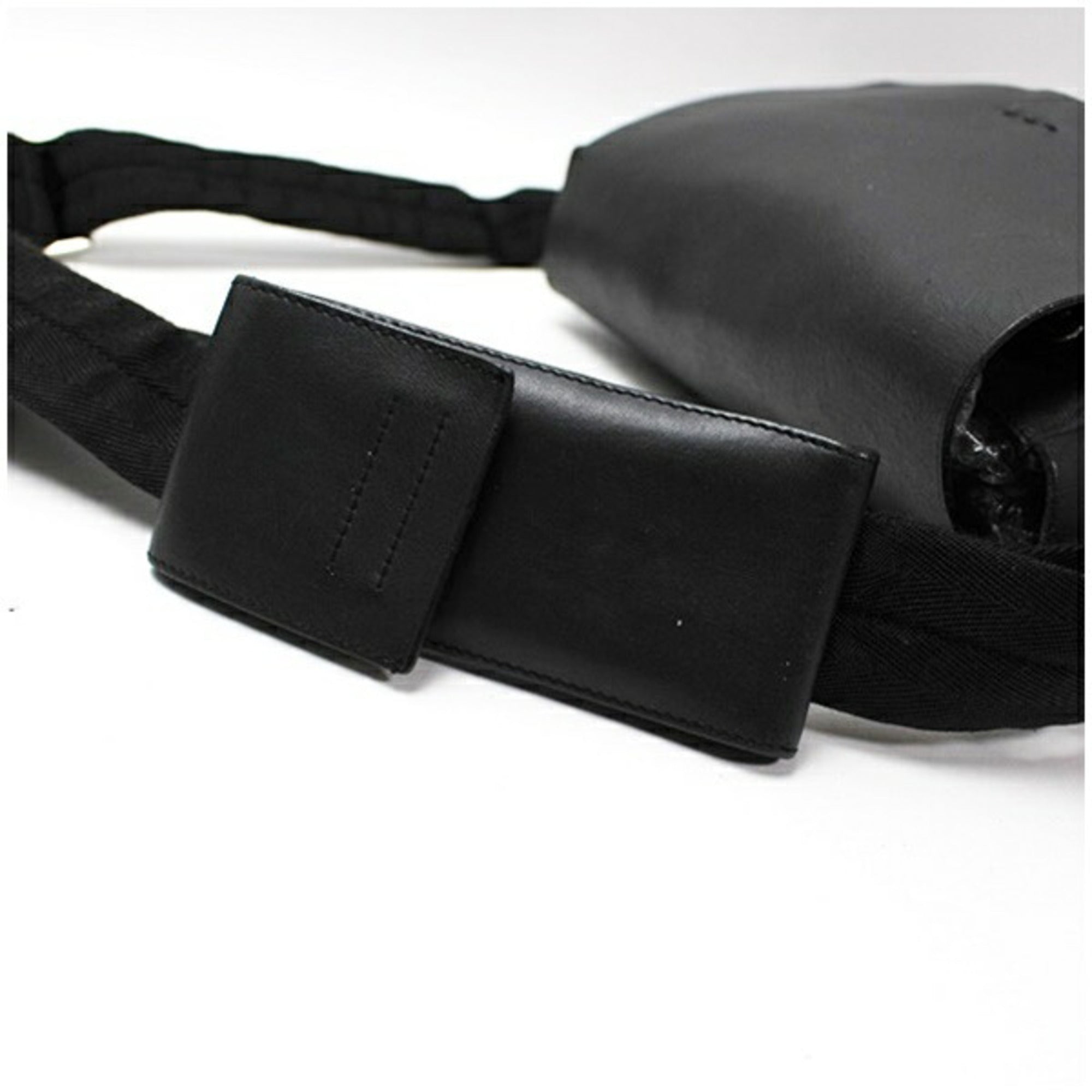 Prada Black Leather Suede Messenger Bag Pouch Shoulder Bag (Pre-Owned)