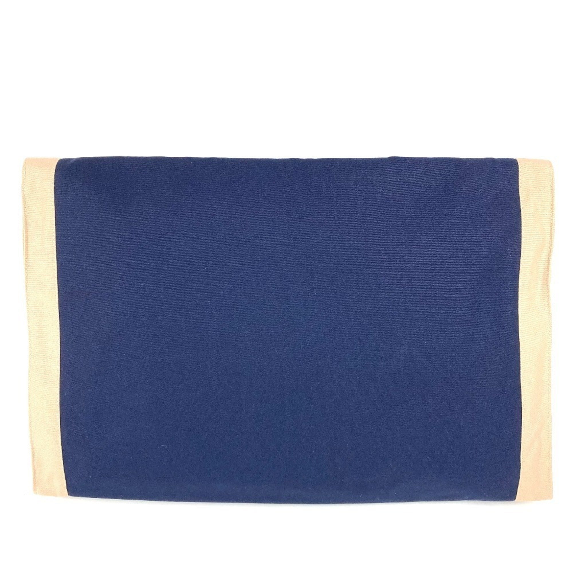 Hermes Navy Cotton Clutch Bag Pouch (Pre-Owned)