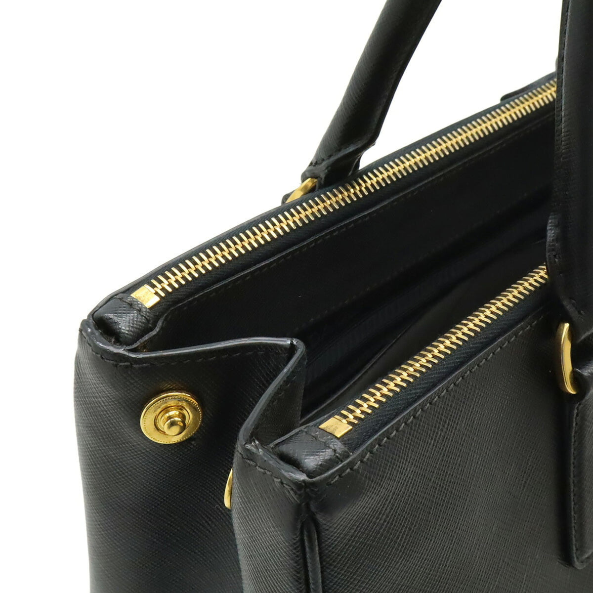 Prada Black Nero Leather Handbag Tote Bag (Pre-Owned)