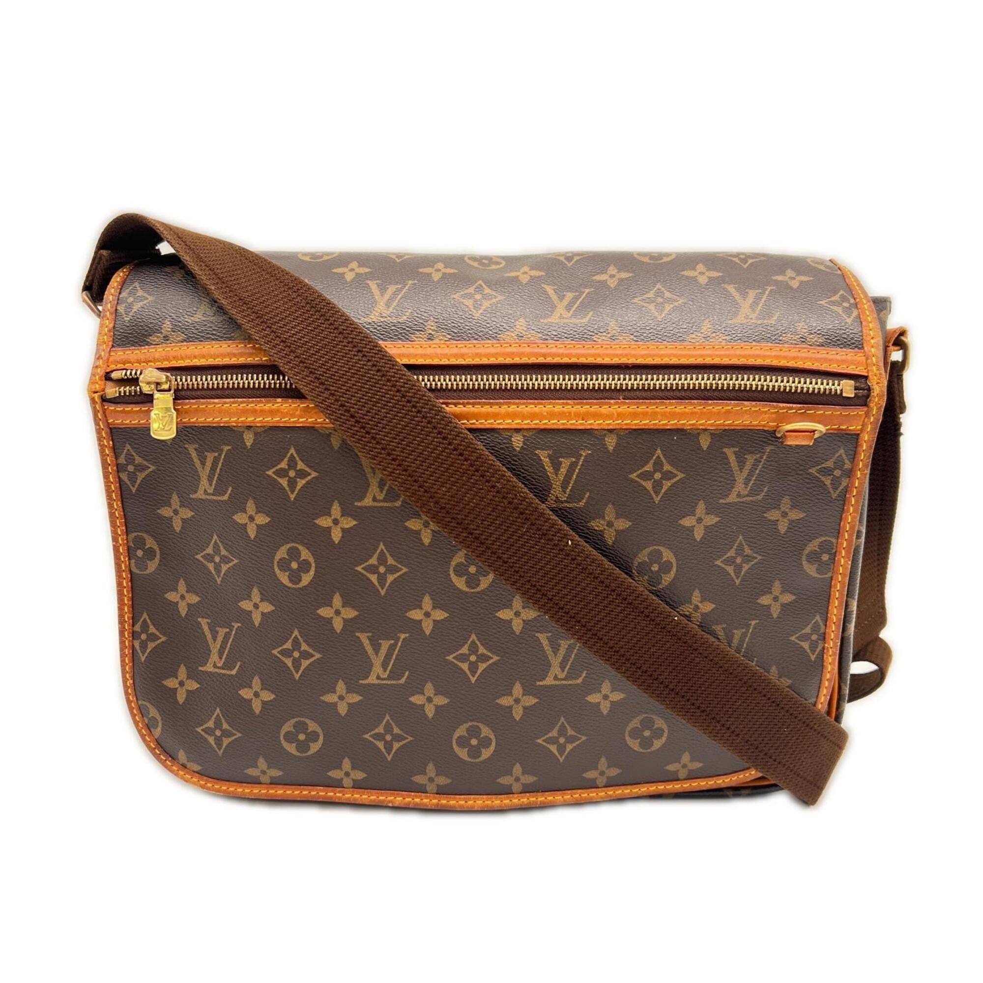 Louis Vuitton Monogram Beige Brown Coated Canvas Leather Shoulder Bag (Pre-Owned)