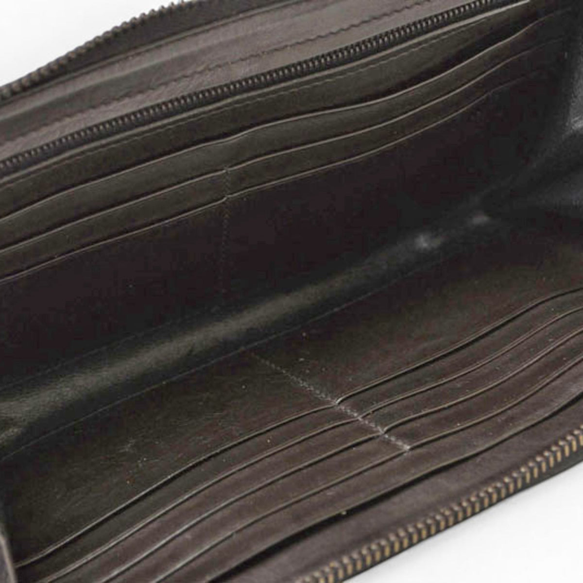 Bottega Veneta Black Leather Long Wallet (Bi-Fold) (Pre-Owned)