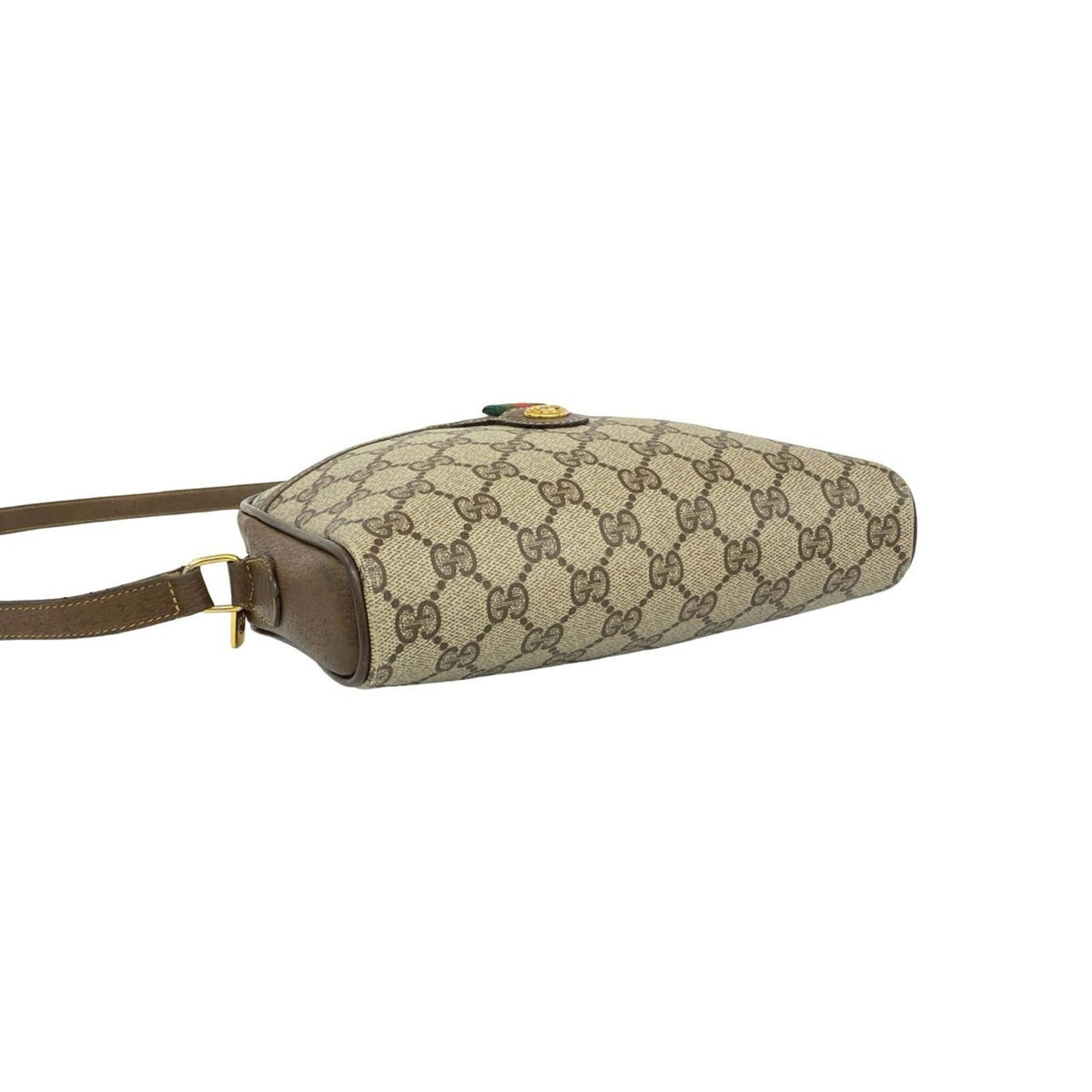 Gucci Brown Green Red Color Leather Pvc Pochette Shoulder Bag (Pre-Owned)