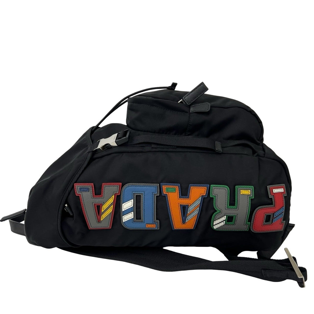 Prada Black Nylon Leather Backpack (Pre-Owned)