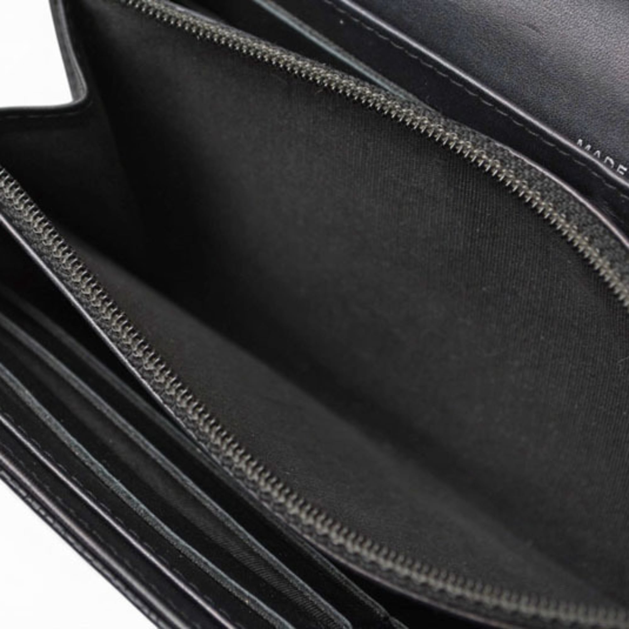 Chanel Black Leather Long Wallet (Bi-Fold) (Pre-Owned)