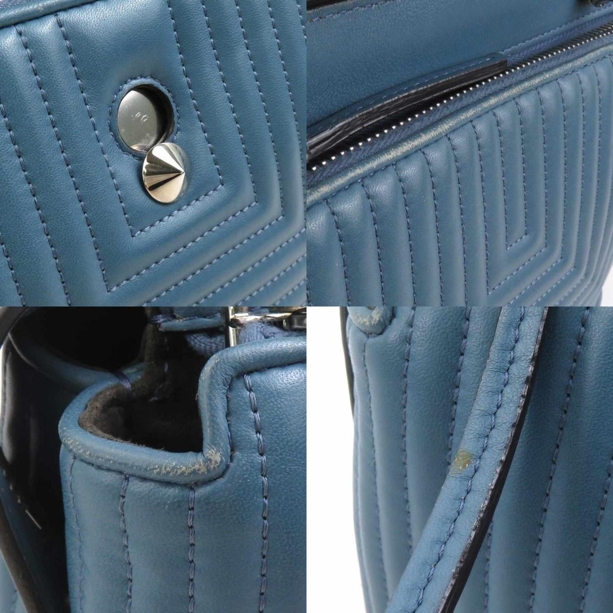 Fendi Blue Leather Shoulder Bag (Pre-Owned)