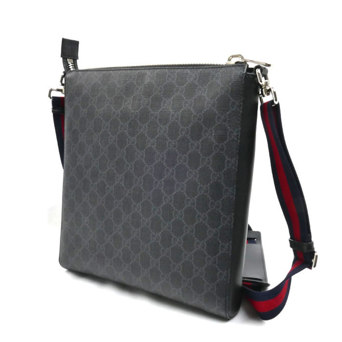 Gucci Black Gray Gg Supreme Shoulder Bag (Pre-Owned)