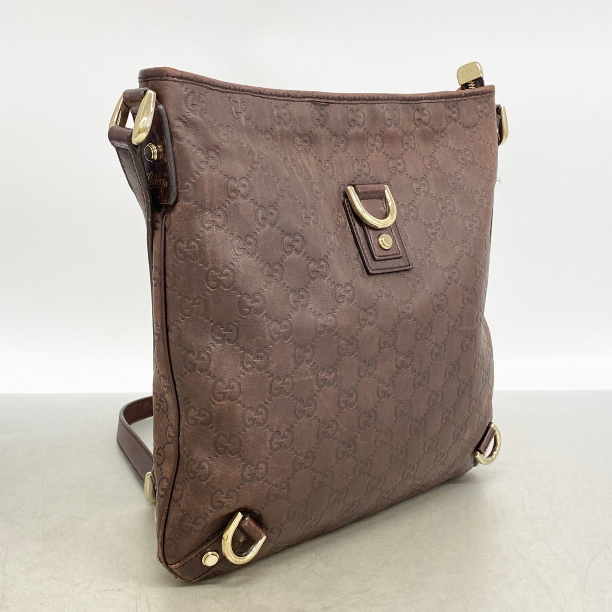 Gucci Brown Leather Shoulder Bag (Pre-Owned)