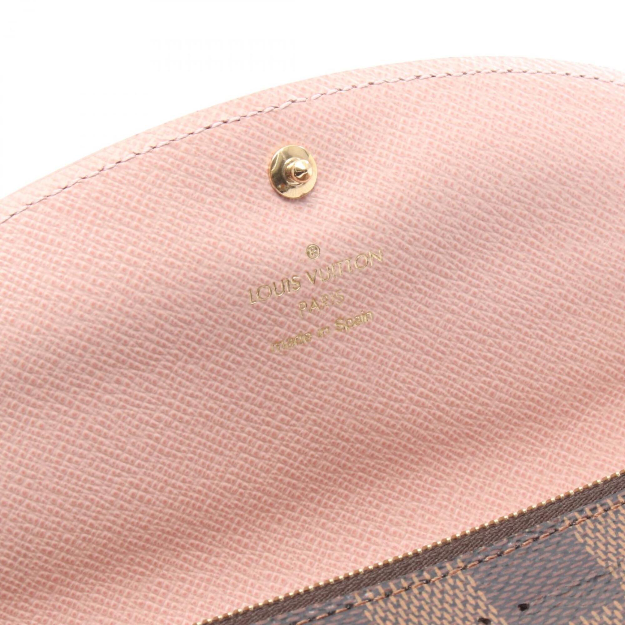 Louis Vuitton Brown Damier Canvas Rose Ballerine Coated Canvas Long Wallet (Bi-Fold) (Pre-Owned)