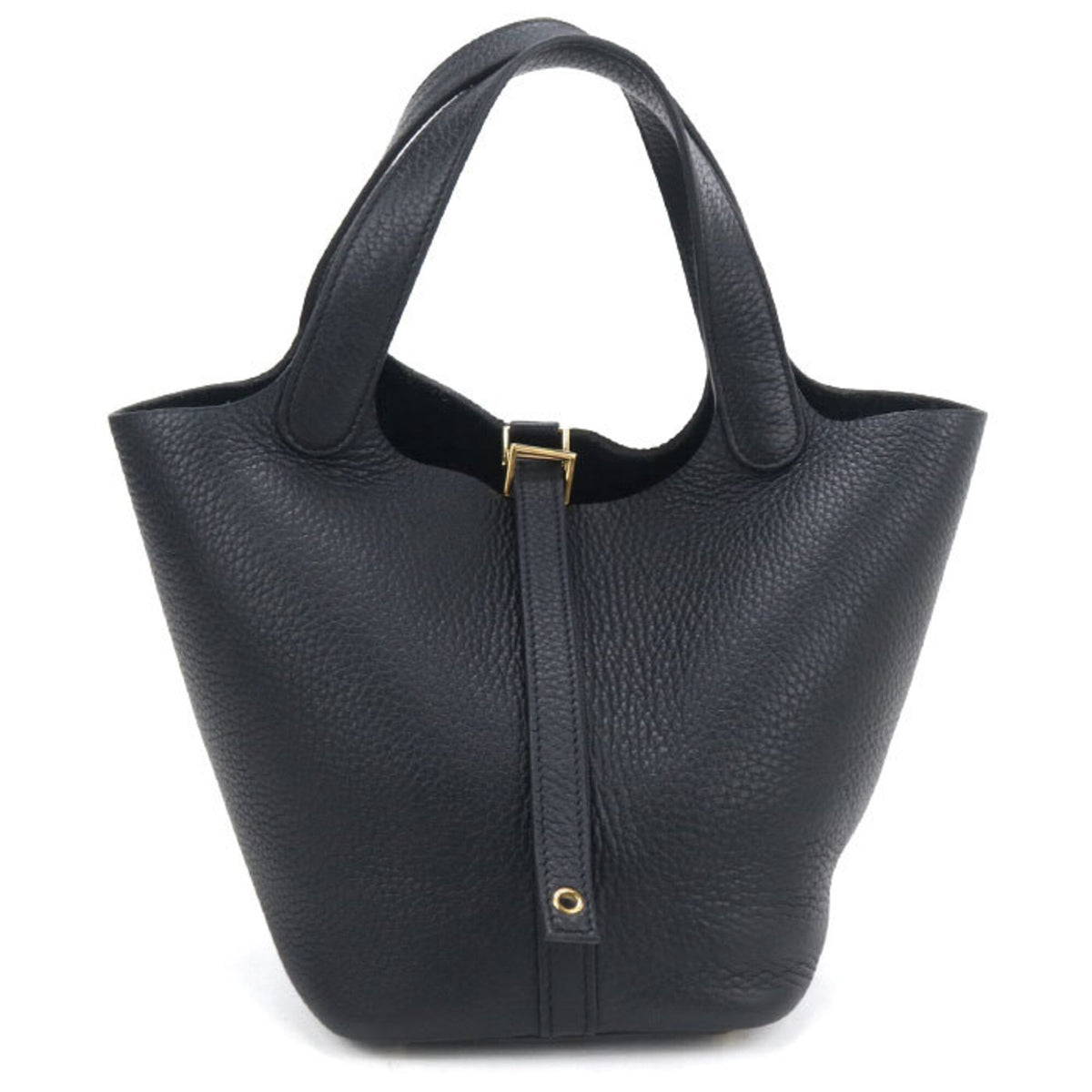 Hermes Black Taurillon Clemence Leather Handbag (Pre-Owned)