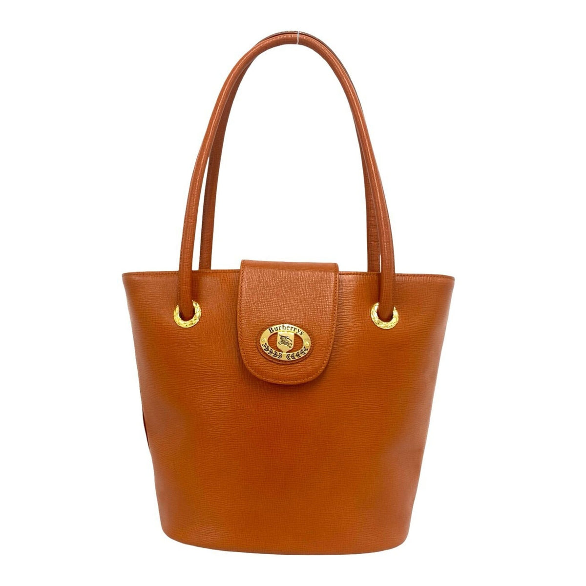 Burberry Orange Leather Handbag Shoulder Bag Tote Bag (Pre-Owned)