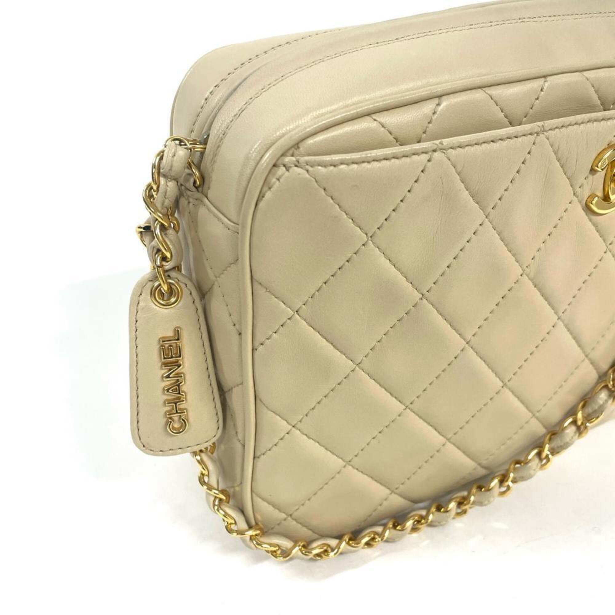 Chanel Beige Leather Shoulder Bag (Pre-Owned)