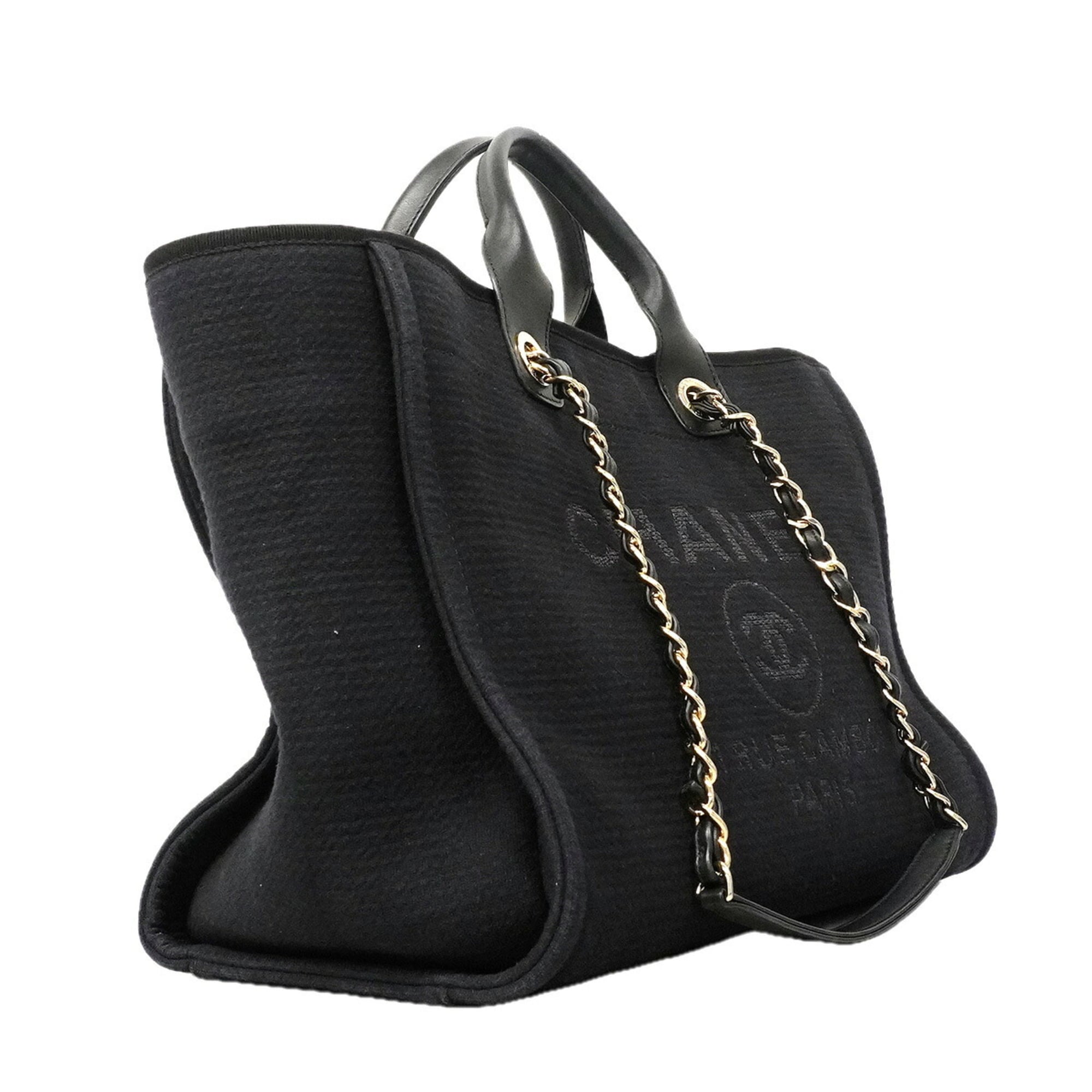 Chanel Black Canvas Tote Bag (Pre-Owned)