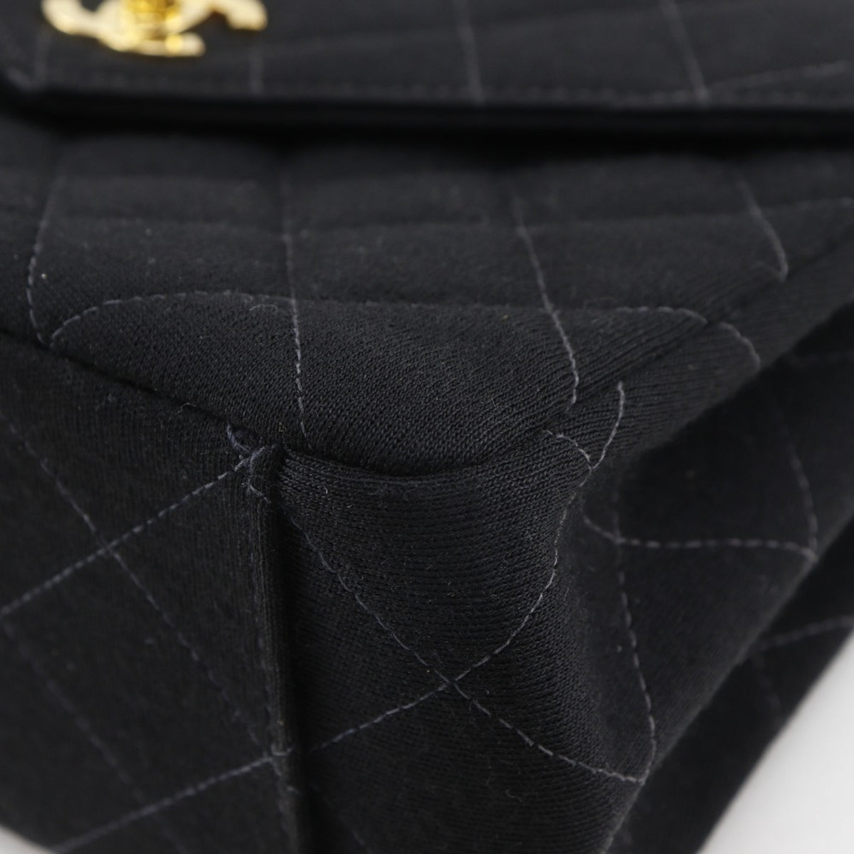 Chanel Black Cotton Shoulder Bag (Pre-Owned)