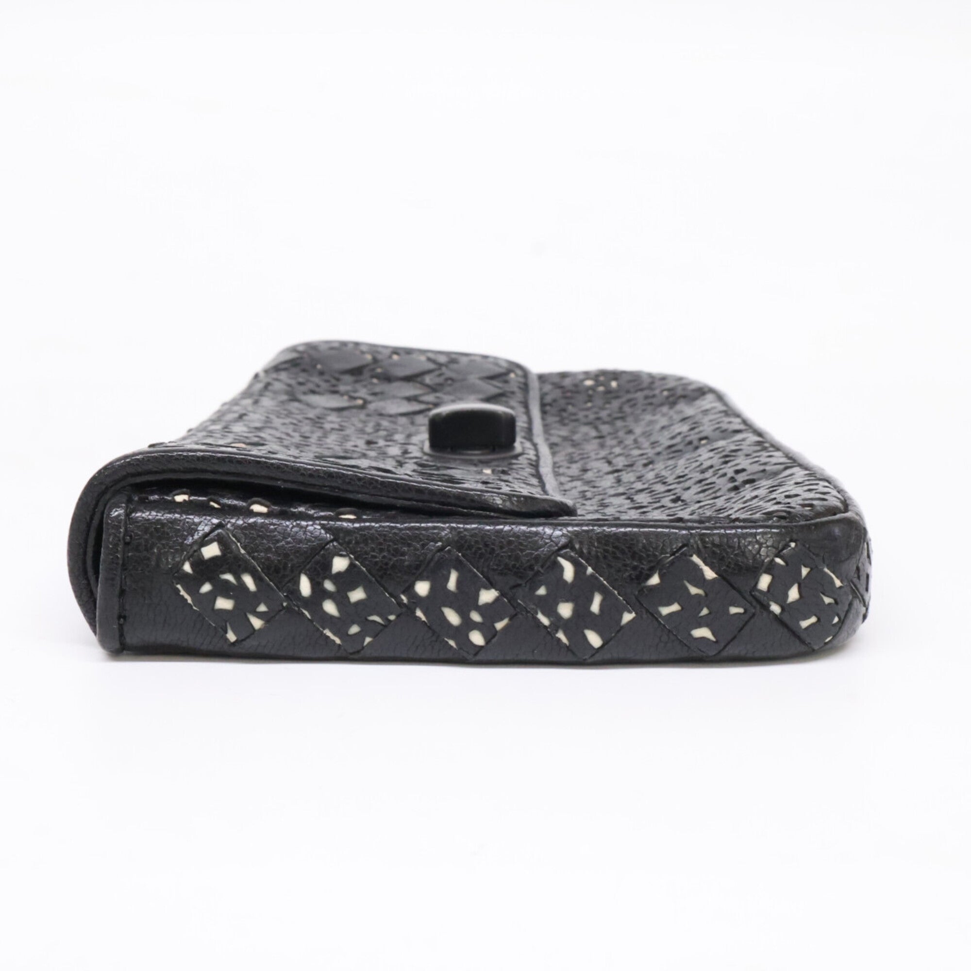 Bottega Veneta Black Leather Clutch Bag (Pre-Owned)