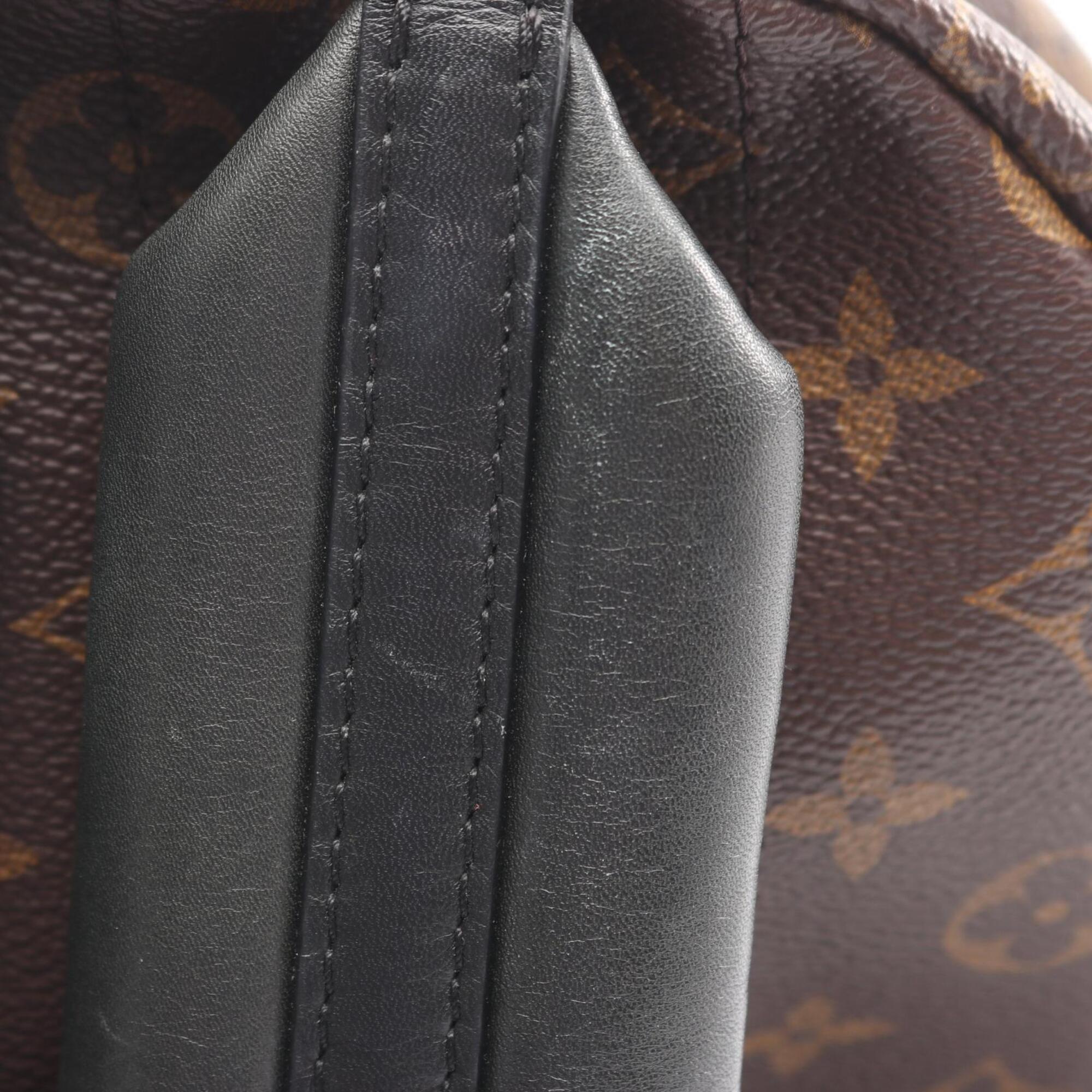 Louis Vuitton Black Brown Coated Canvas Leather Backpack Handbag (Pre-Owned)