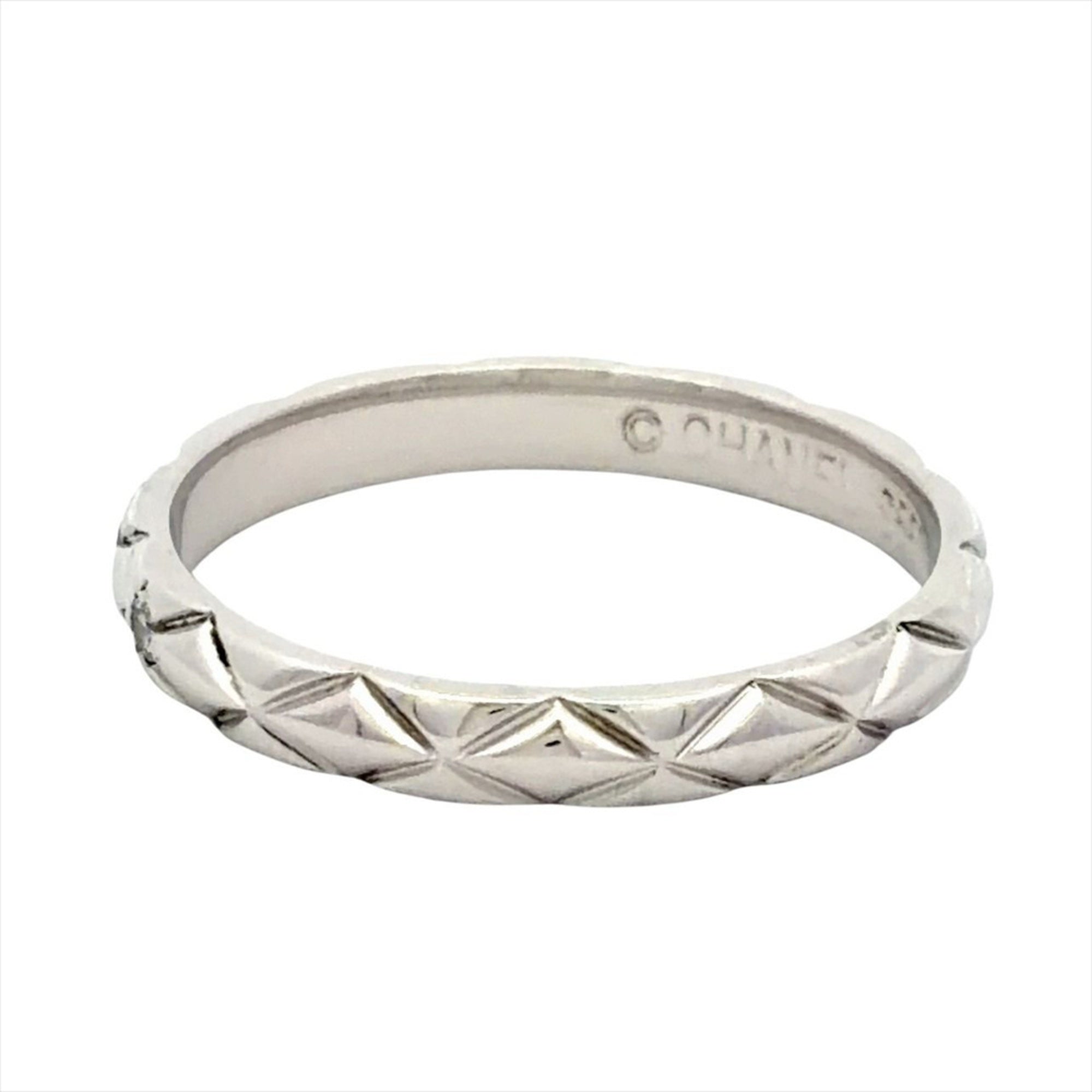 Chanel Platinum Platinum 950 Band Ring (Pre-Owned)