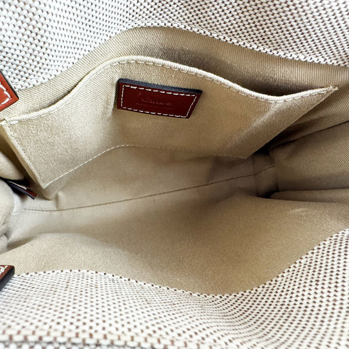 Chloé Brown Canvas Leather Handbag Shoulder Bag (Pre-Owned)