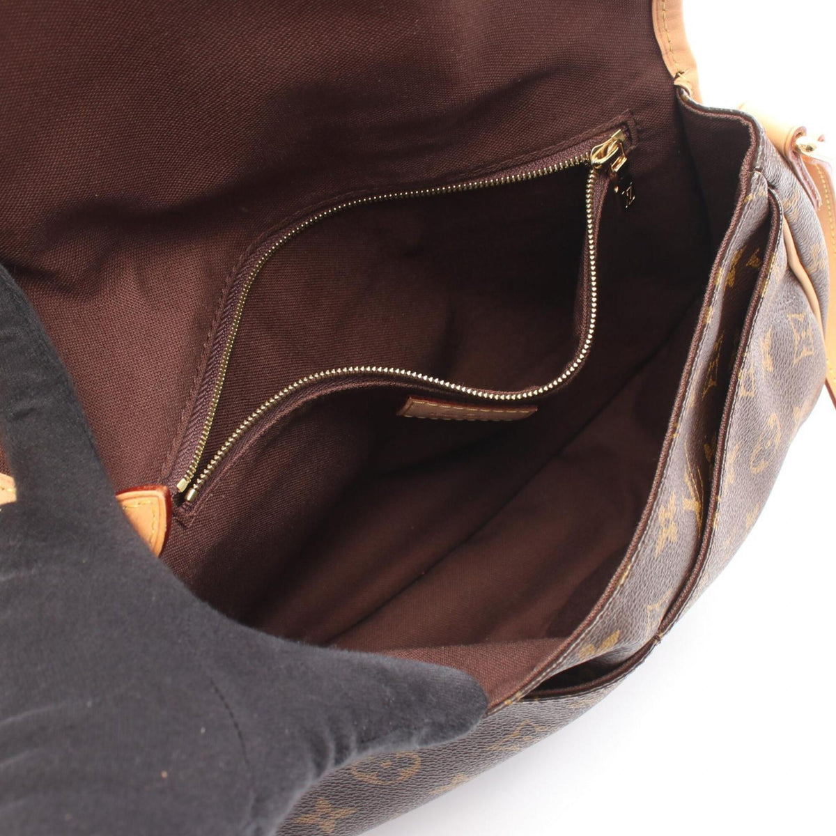 Louis Vuitton Brown Coated Canvas Monogram Leather Handbag Shoulder Bag (Pre-Owned)
