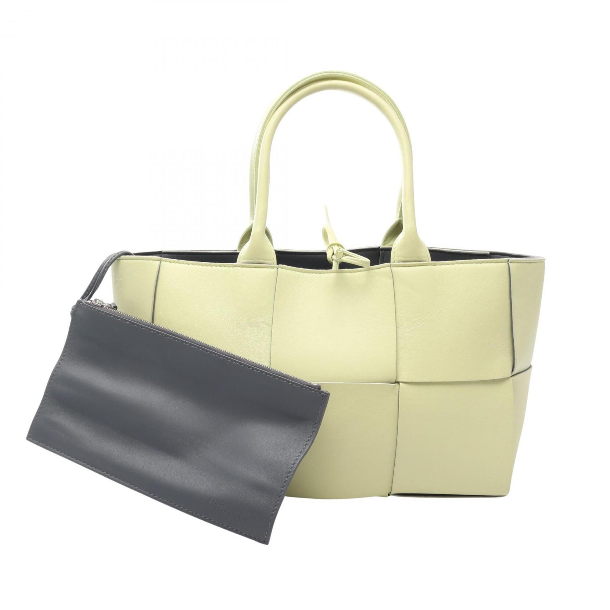 Bottega Veneta Yellow Leather Handbag Tote Bag (Pre-Owned)