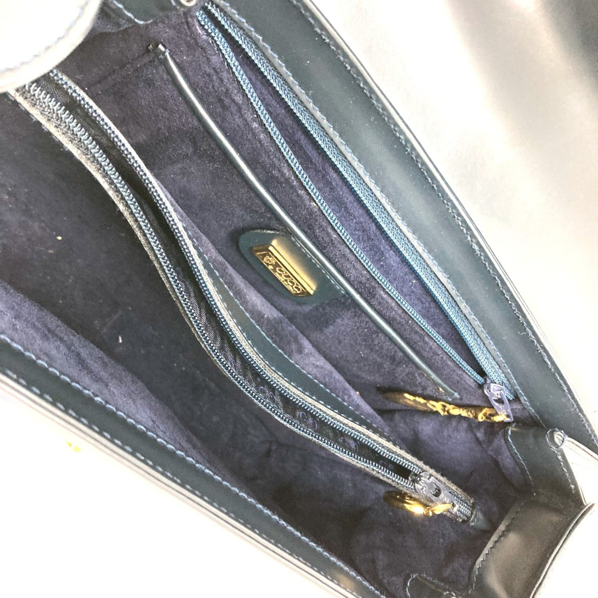 Gucci Navy Leather Handbag (Pre-Owned)