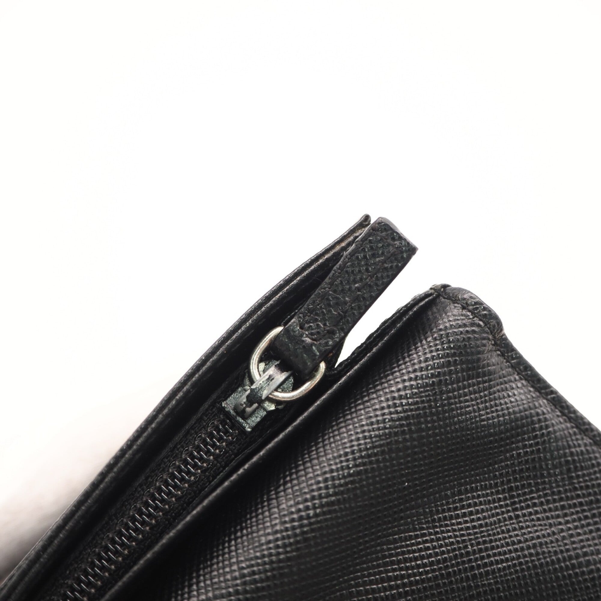 Prada Saffiano Black Nylon Saffiano Long Wallet (Bi-Fold) (Pre-Owned)