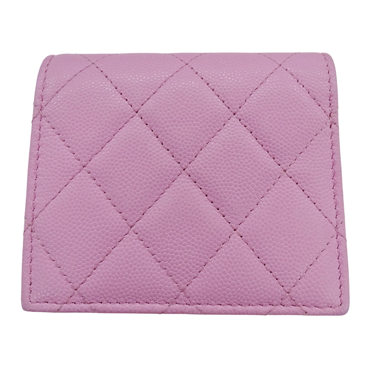 Chanel Green Pink Grained Calfskin Wallet (Bi-Fold) (Pre-Owned)