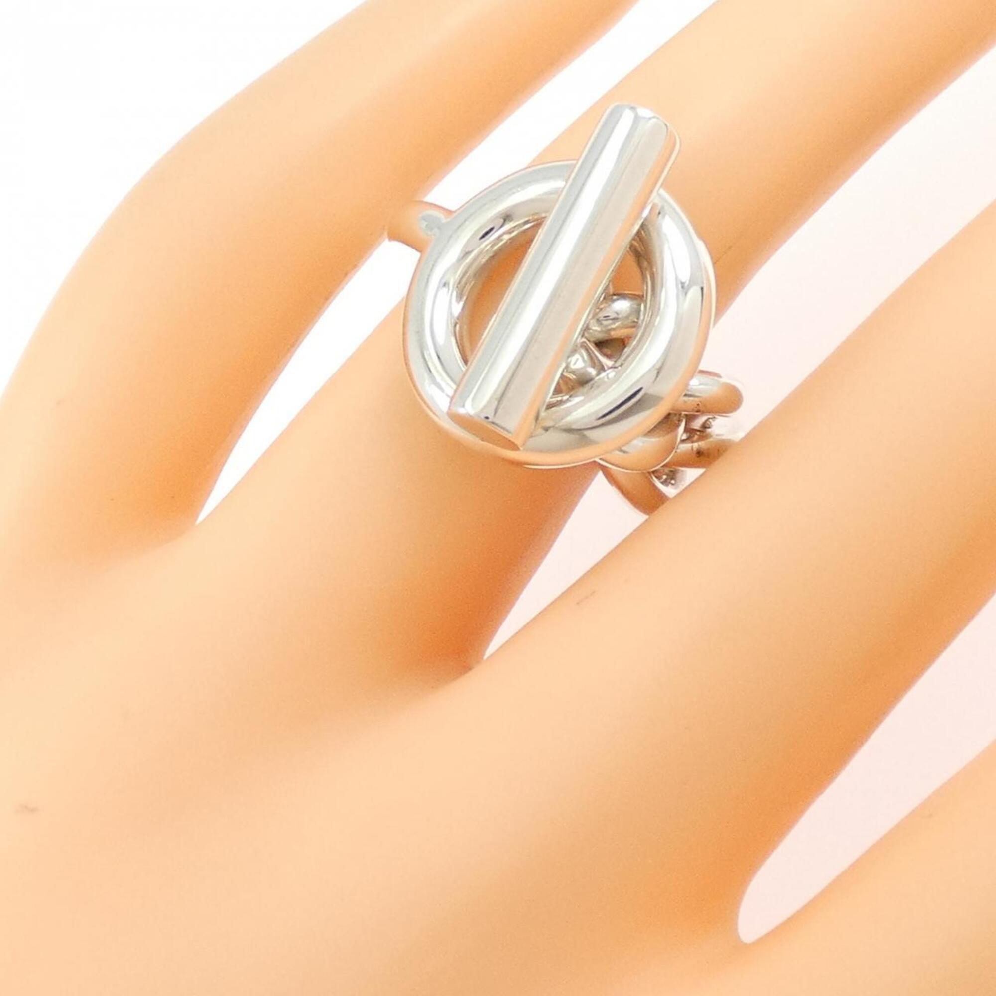 Hermes Silver 925 Band Ring (Pre-Owned)