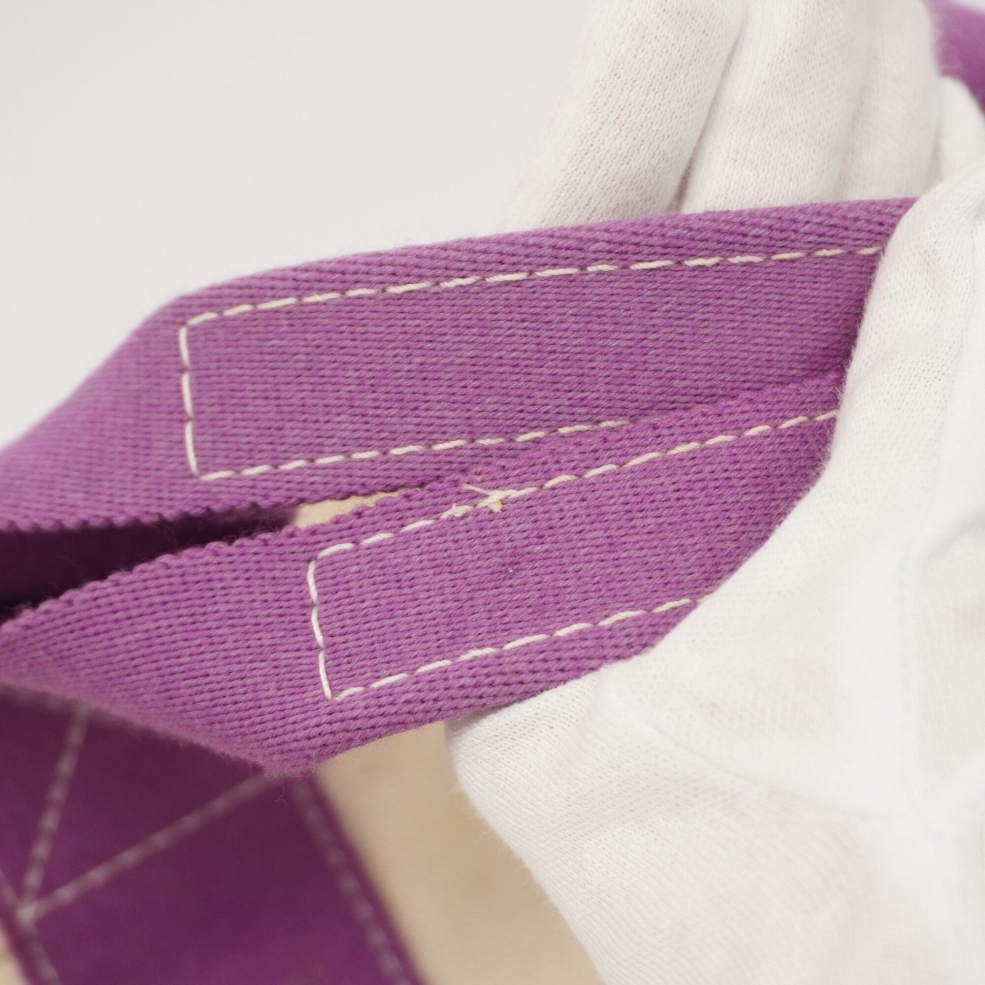 Hermes Purple Canvas Tote Bag (Pre-Owned)