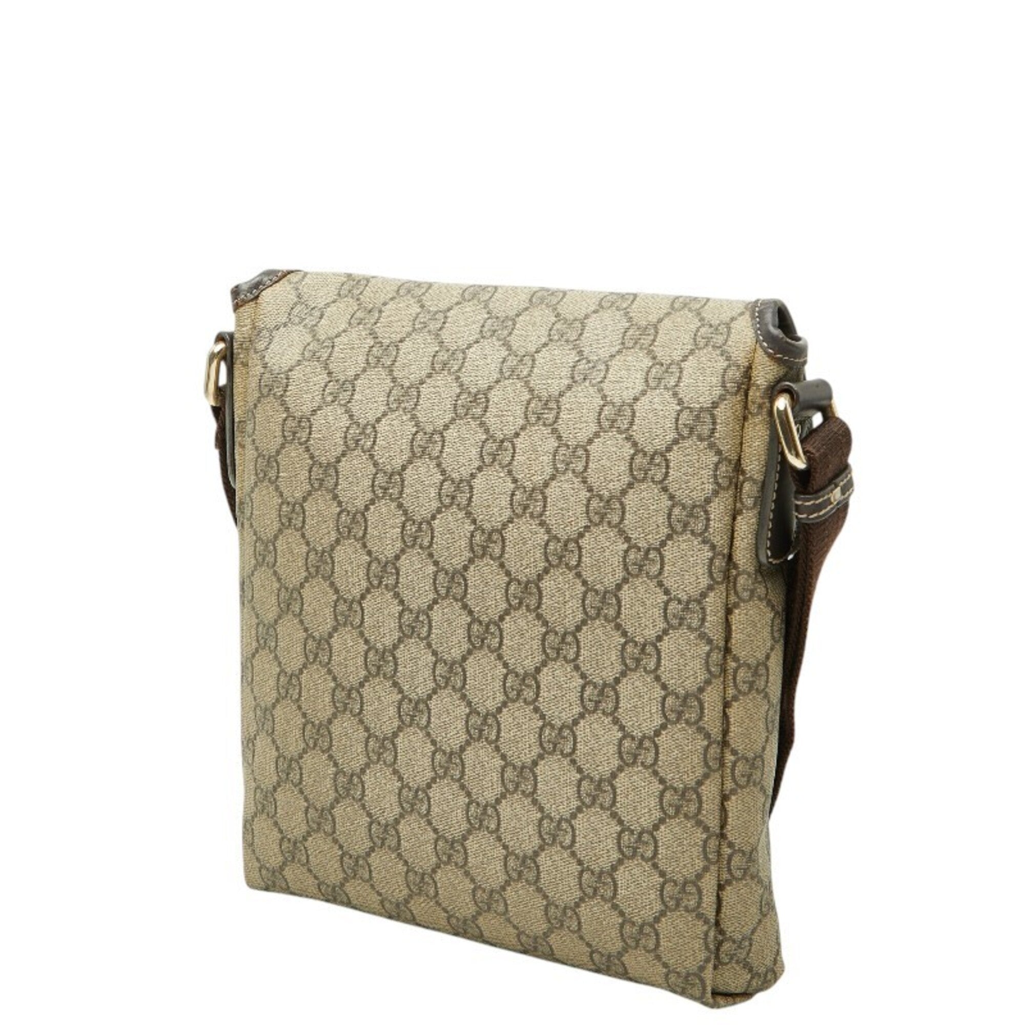 Gucci Beige Brown Pvc Leather Shoulder Bag (Pre-Owned)