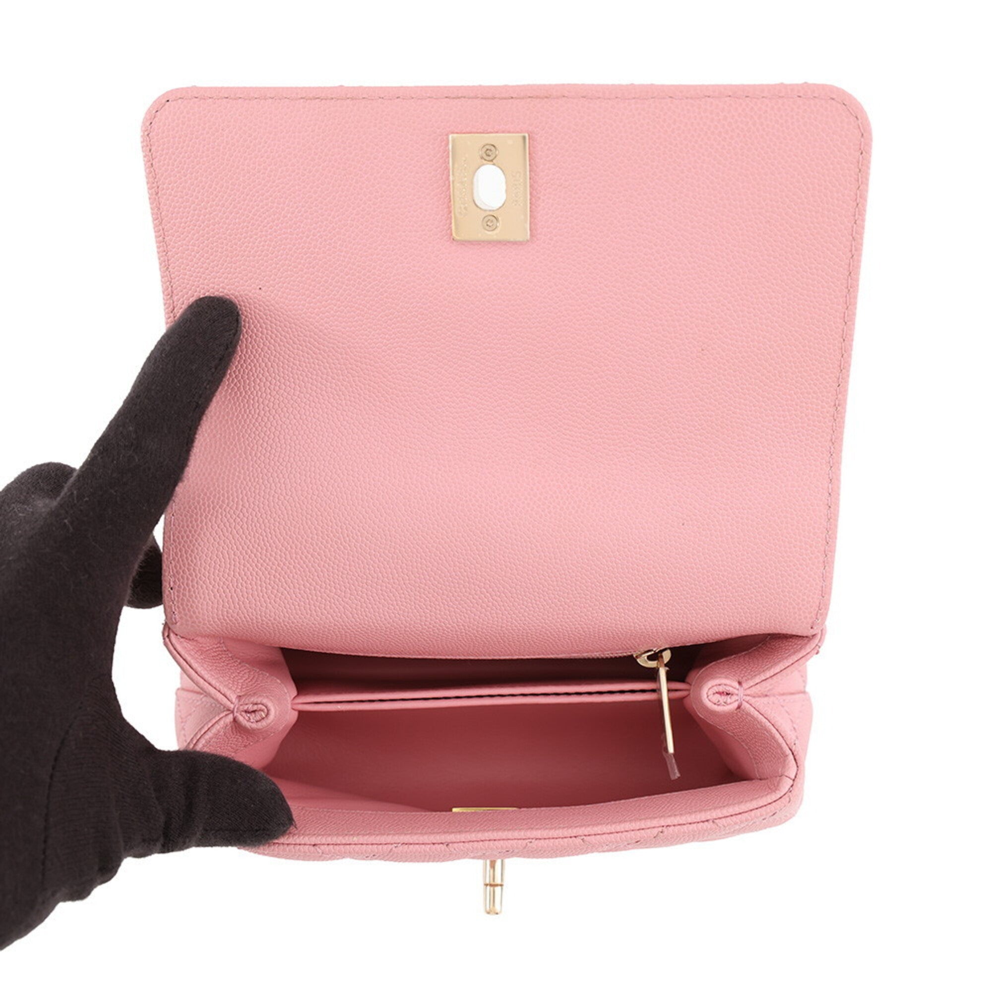 Chanel Matelasse Pink Grained Calfskin Handbag Shoulder Bag (Pre-Owned)