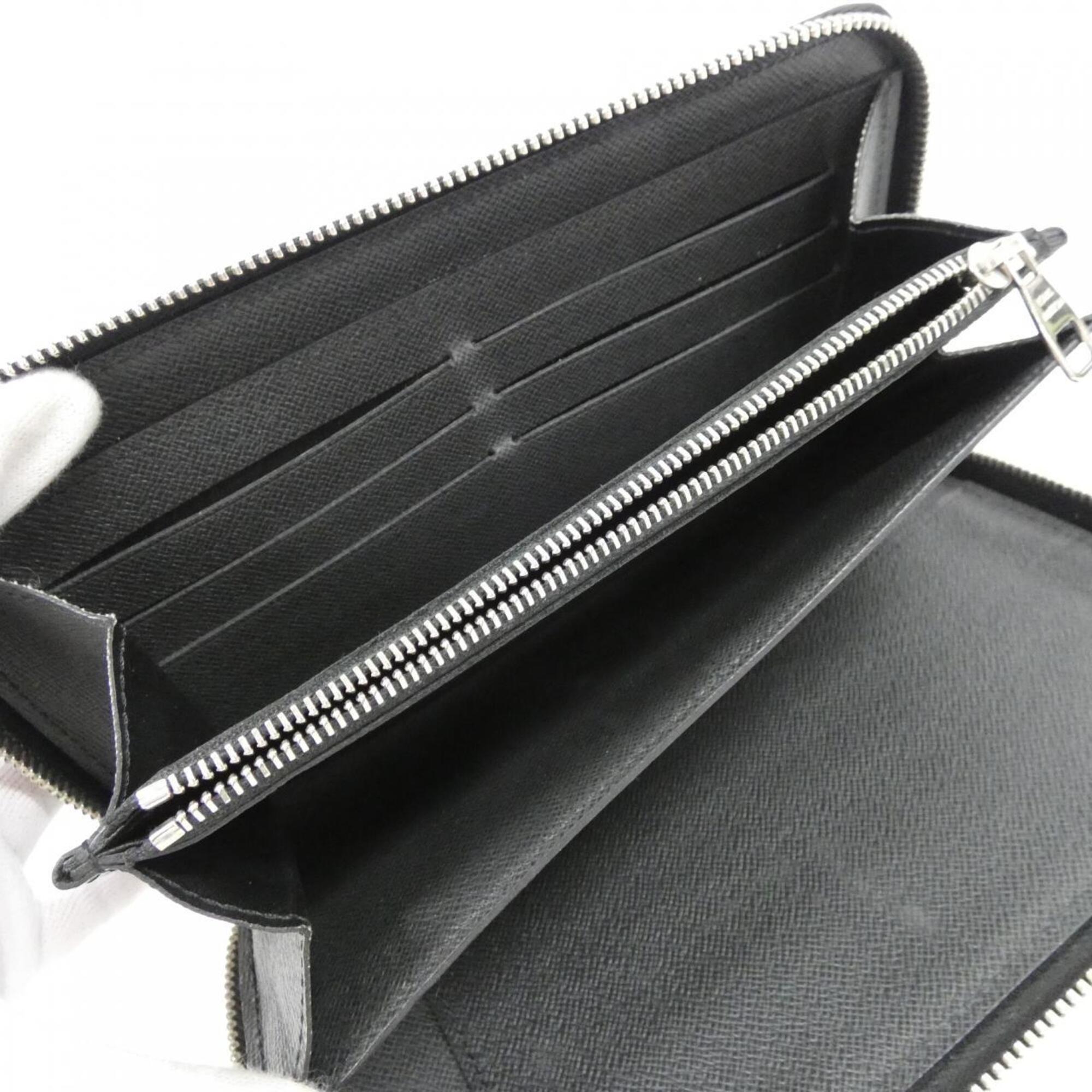 Louis Vuitton Black Leather Long Wallet (Bi-Fold) (Pre-Owned)