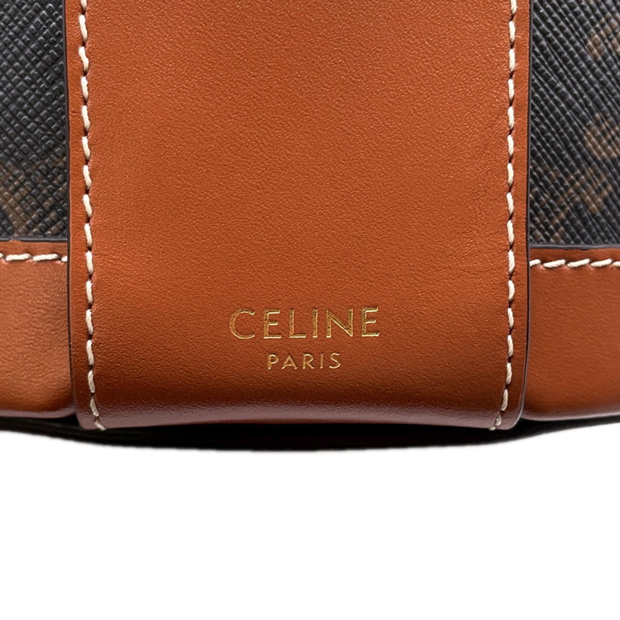 Celine Gold Pvc Leather Handbag Shoulder Bag (Pre-Owned)