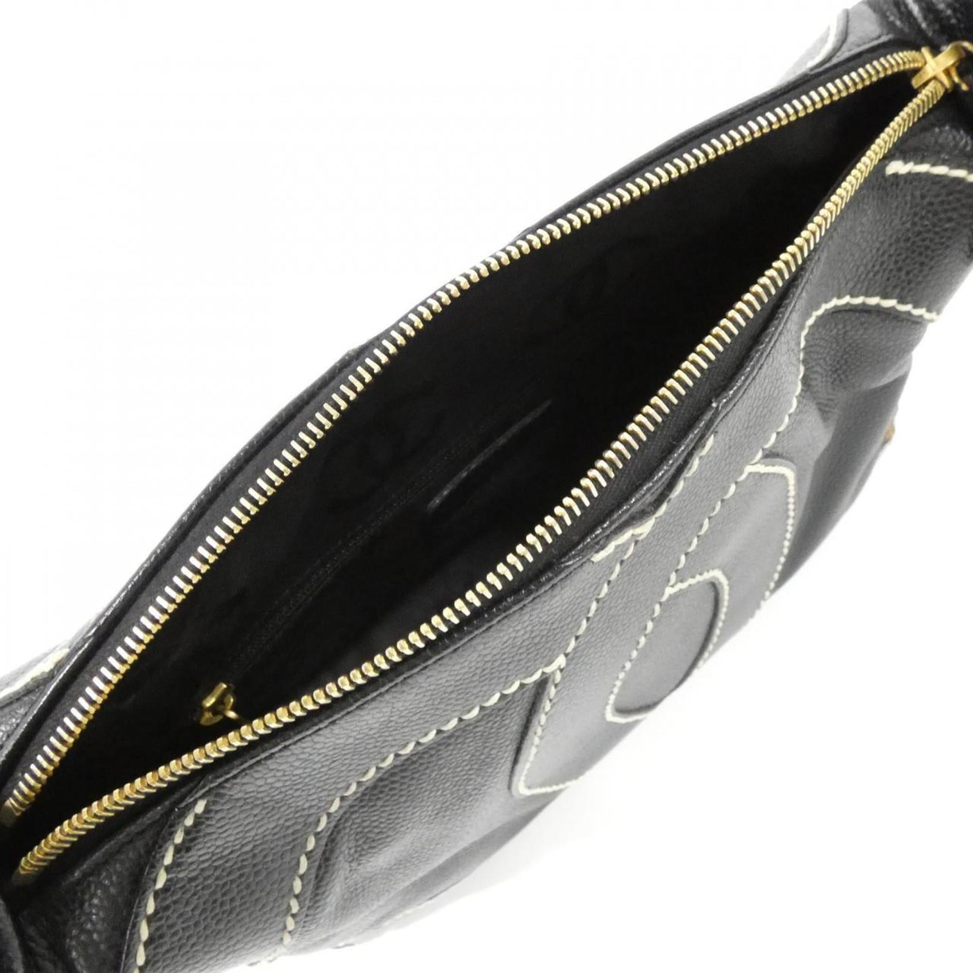Chanel Black Grained Calfskin Shoulder Bag (Pre-Owned)