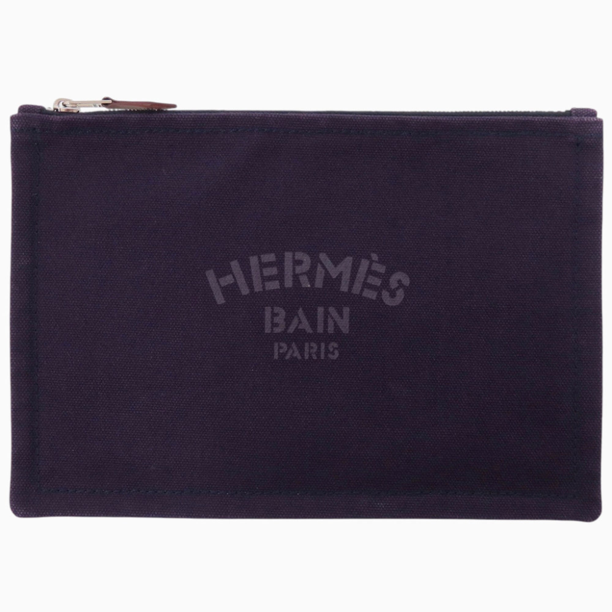 Hermes Purple Cotton Canvas Canvas Pouch (Pre-Owned)